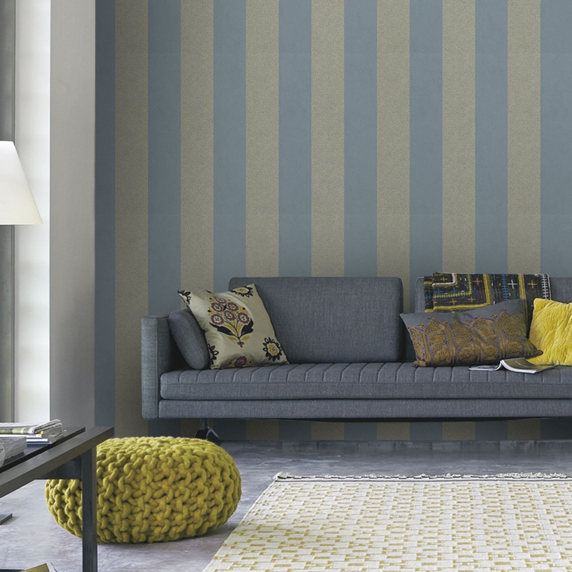 2000x2000 Artisan Stripe Wallpaper in Blue from the Artisan Collection by Graham &  Brown