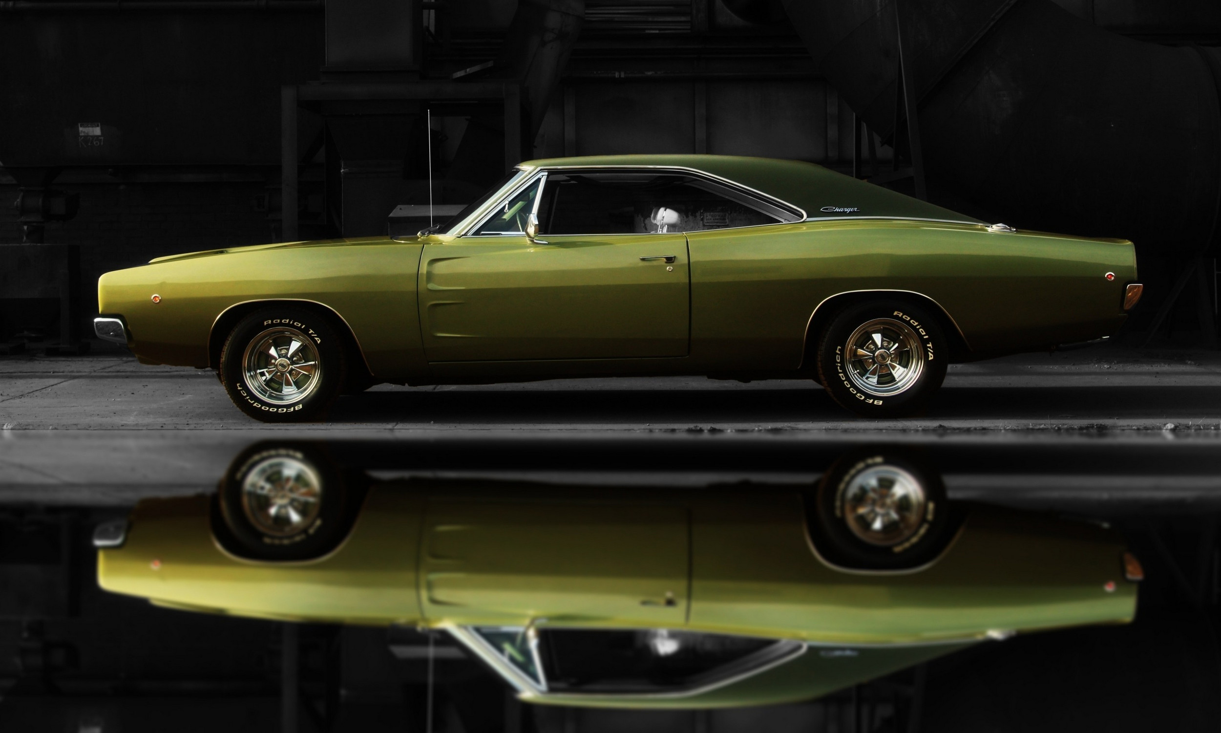 2500x1500 1968 Dodge Charger R/T Black Background Full Reflection - Photo by Scott  Crawford