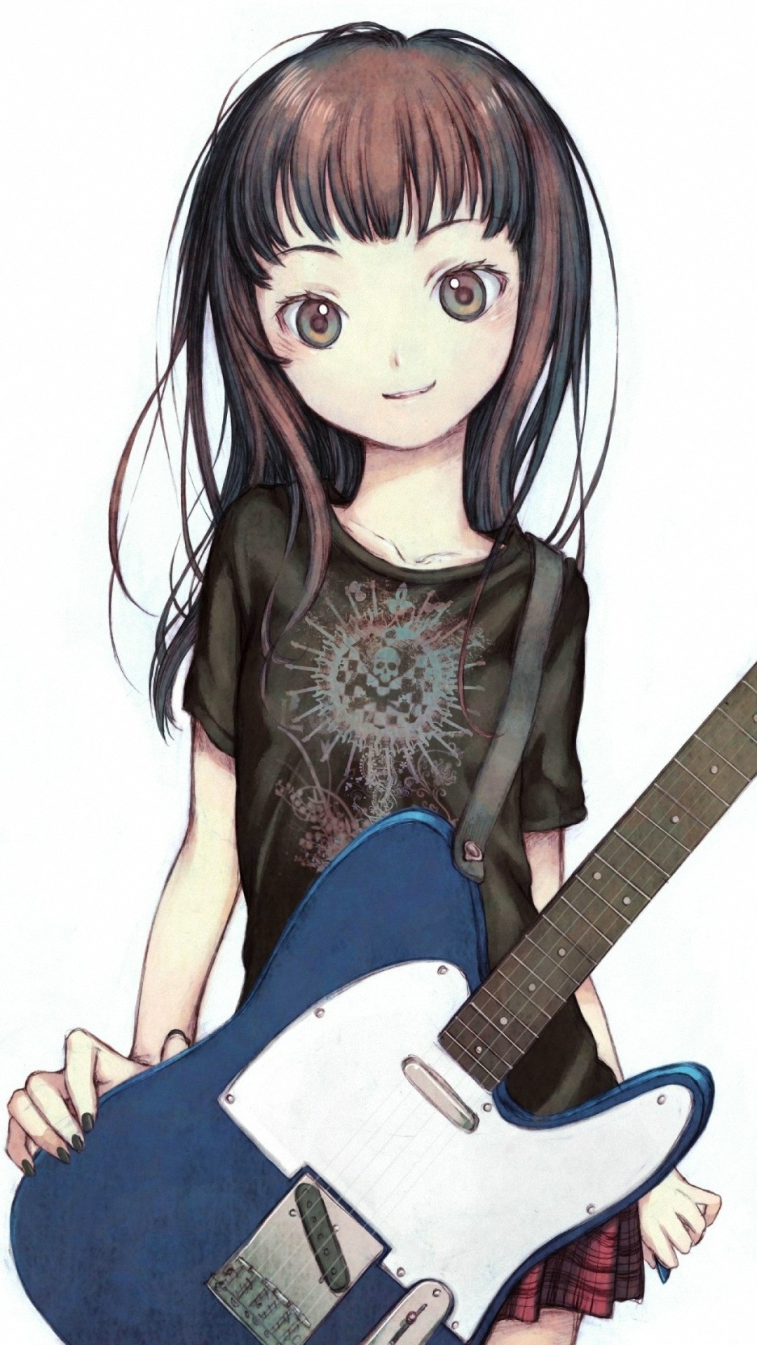 1080x1920  cute girl guitar iPhone 6 wallpapers HD - 6 Plus backgrounds