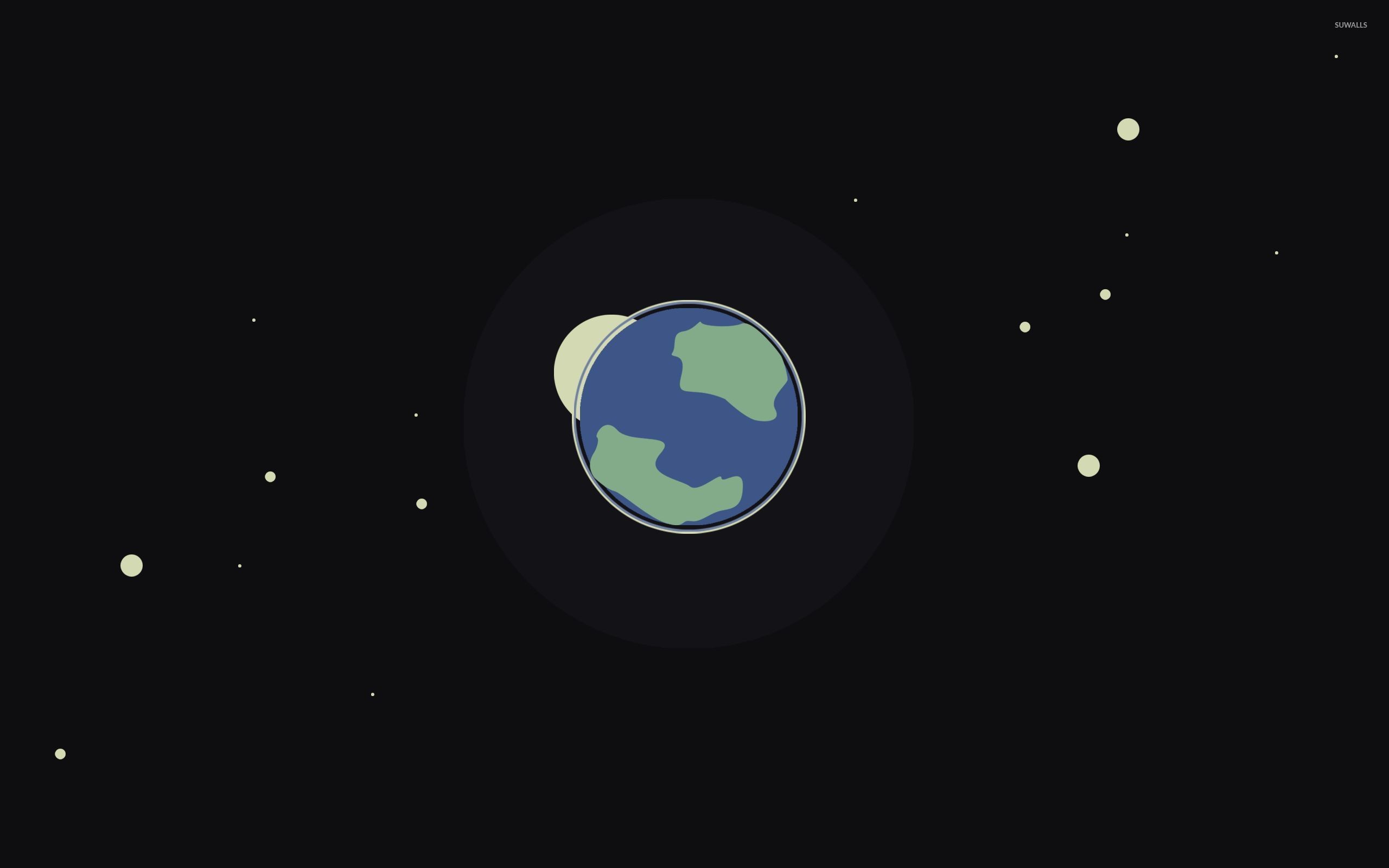 2560x1600 Earth, Moon and stars wallpaper