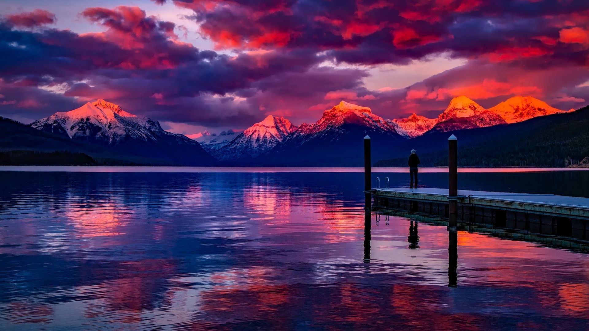 1920x1080 Calm Waters Colorful Clouds