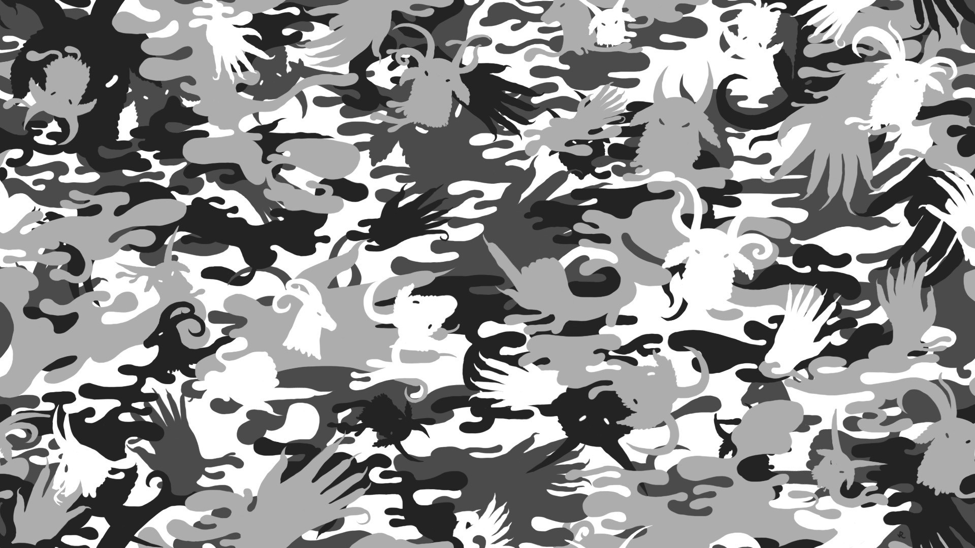 1920x1080 War Black And White Urban Camouflage Seamless Vector Pattern .