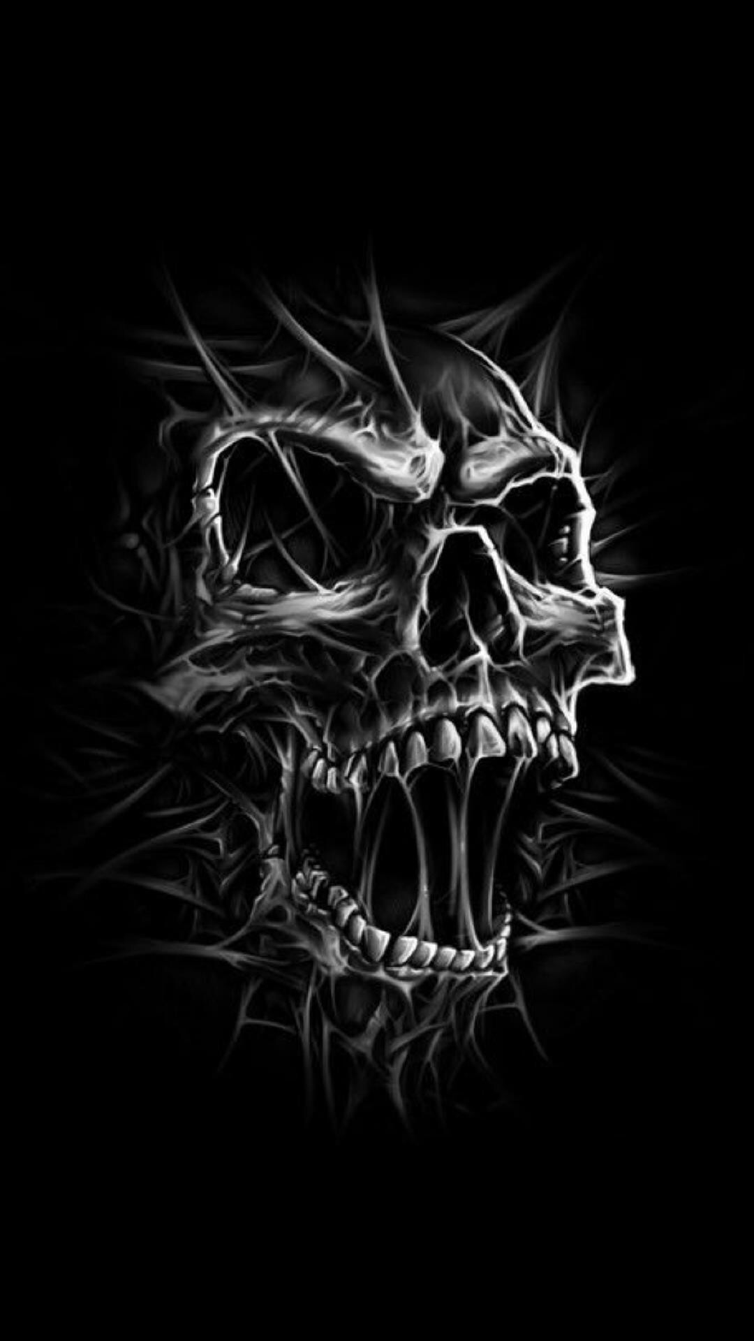 1080x1920 unusual sky drawing: "DEATH Skull" by Adrian Balderrama