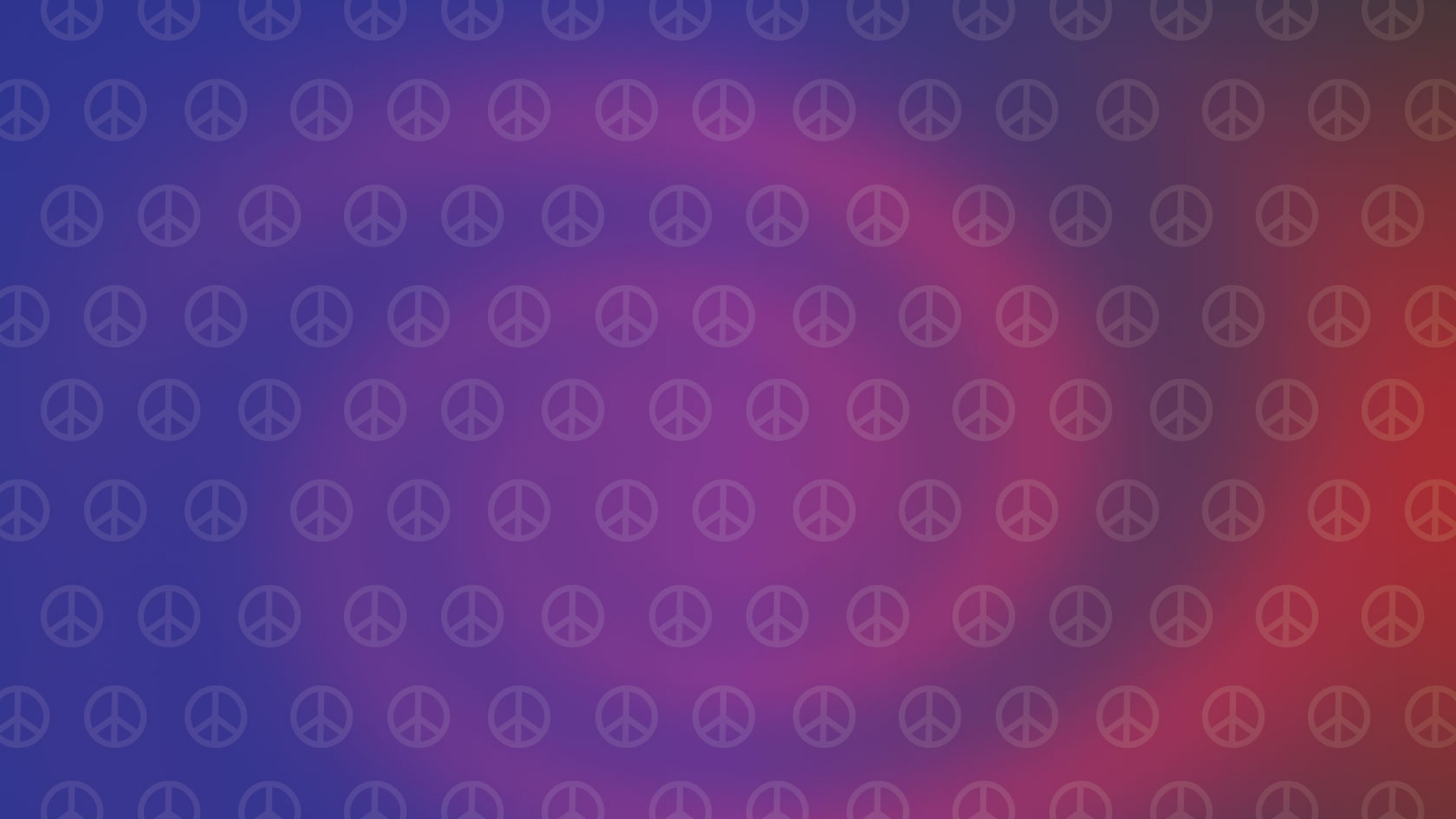 2560x1440 Preview wallpaper hippies, picture, sign, peace, purple 