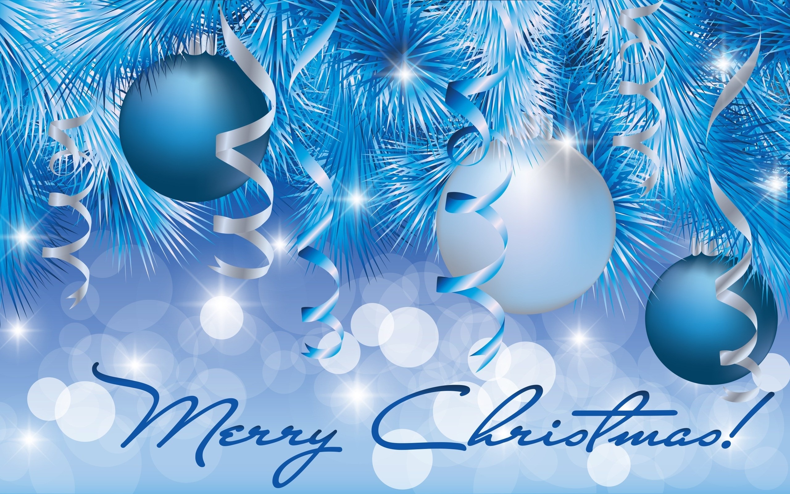 2560x1600 Silver Bells Wallpaper Background | Blue And Silver Christmas wallpaper -  1019184