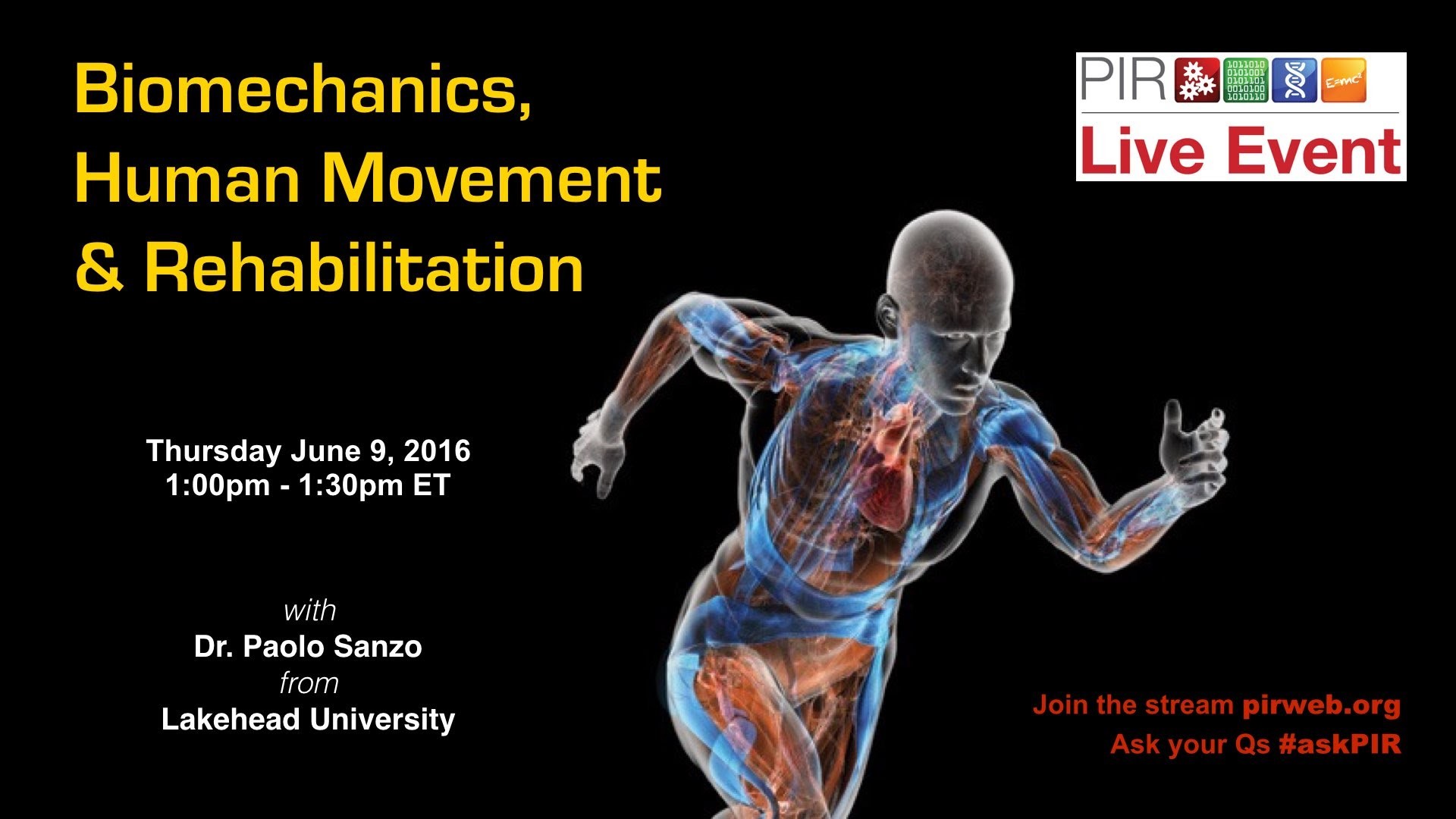 1920x1080 PIR Live Event - Biomechanics, Human Movement & Rehabilitation