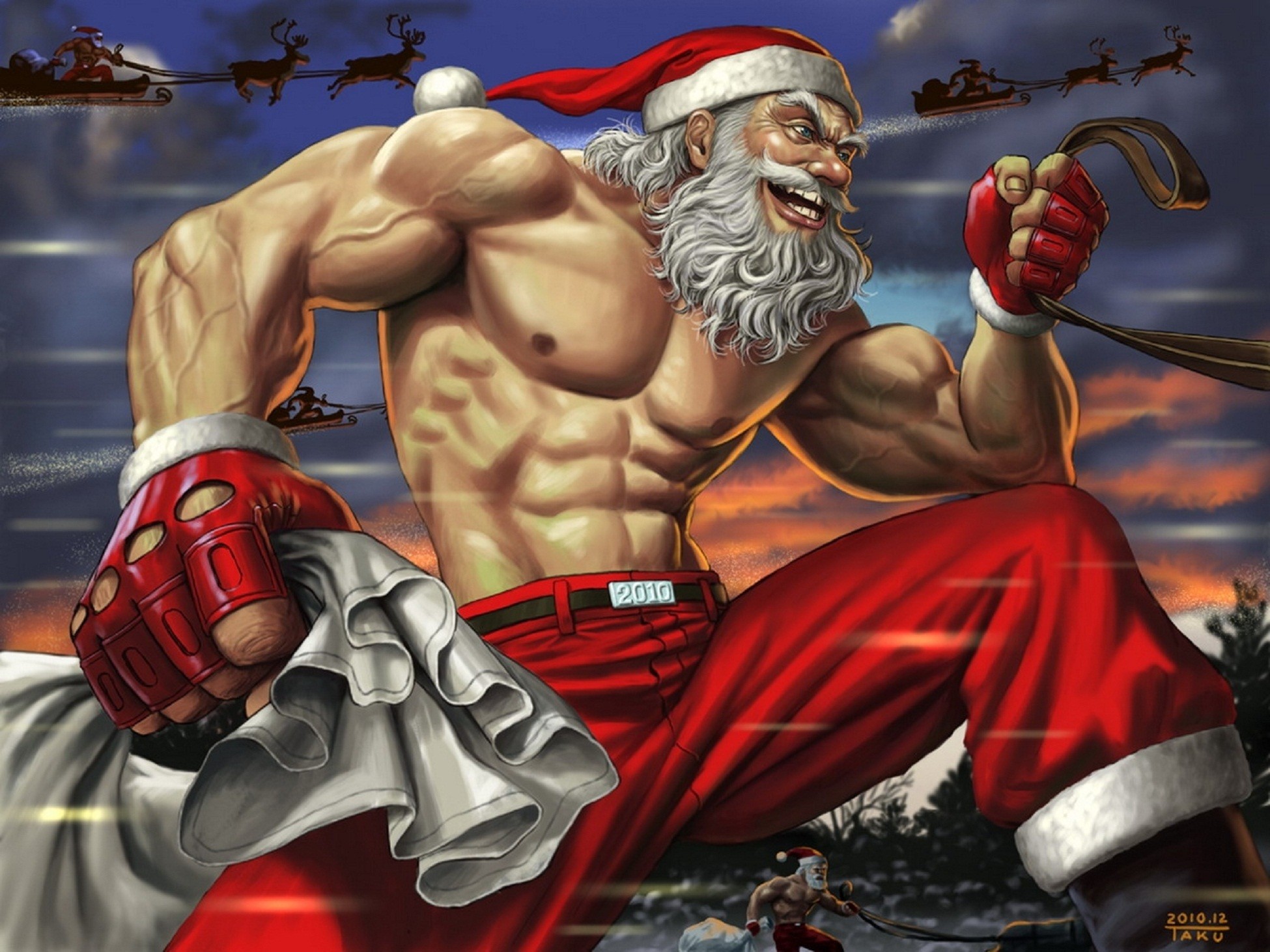 1950x1462 Funny Christmas Santa Claus Wallpaper