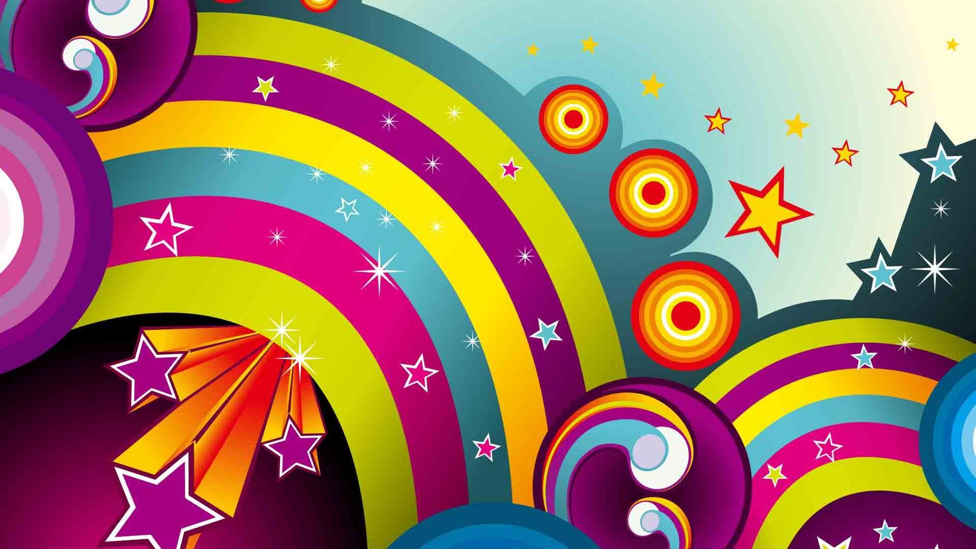 1920x1080  Cool vector Starlight and rainbow backgrounds wide  wallpapers:1280x800,1440x900,1680x1050 -