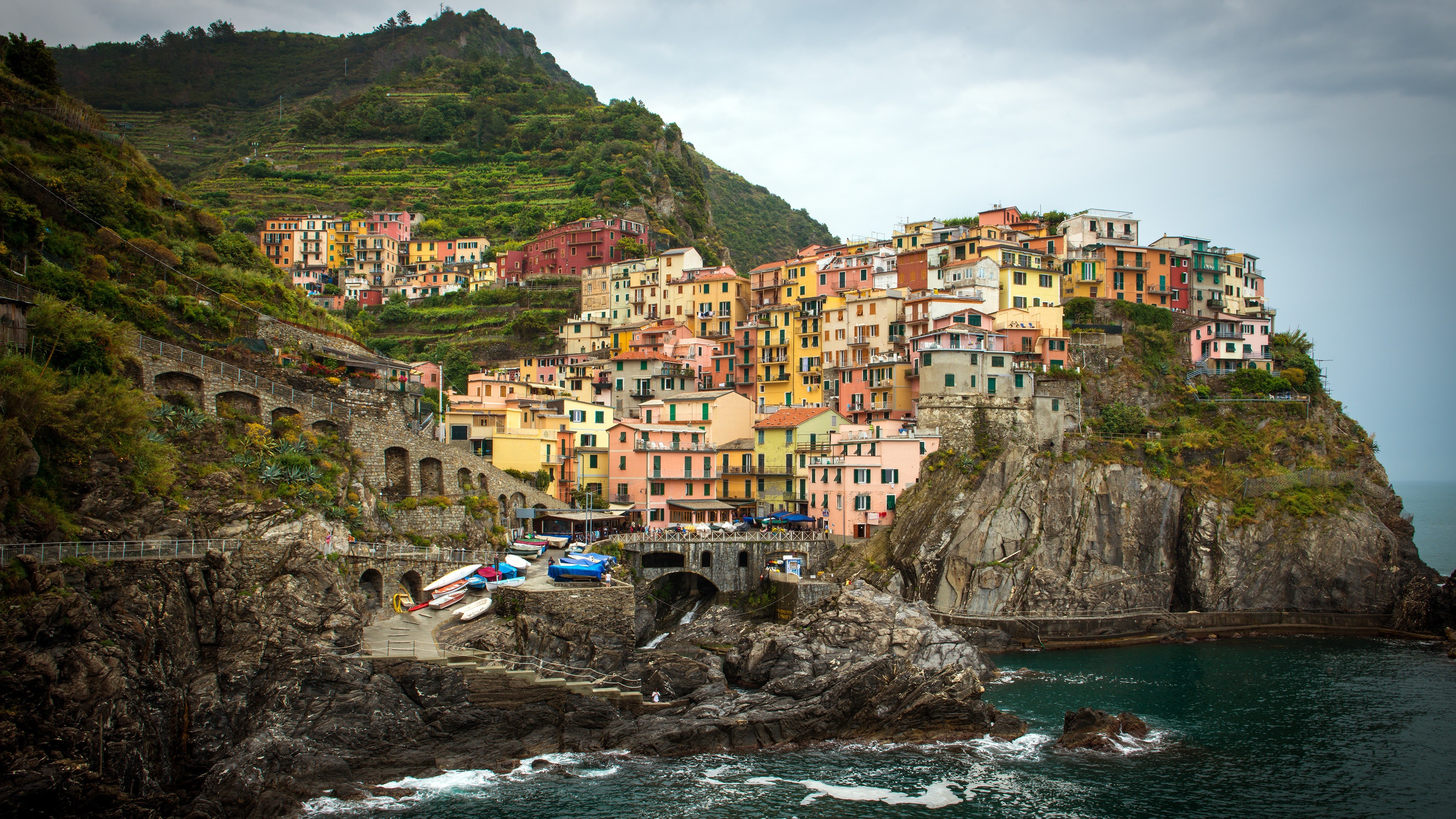 3840x2160 Cinque Terre Italy Villages 4K Desktop Wallpaper Uploaded by DesktopWalls