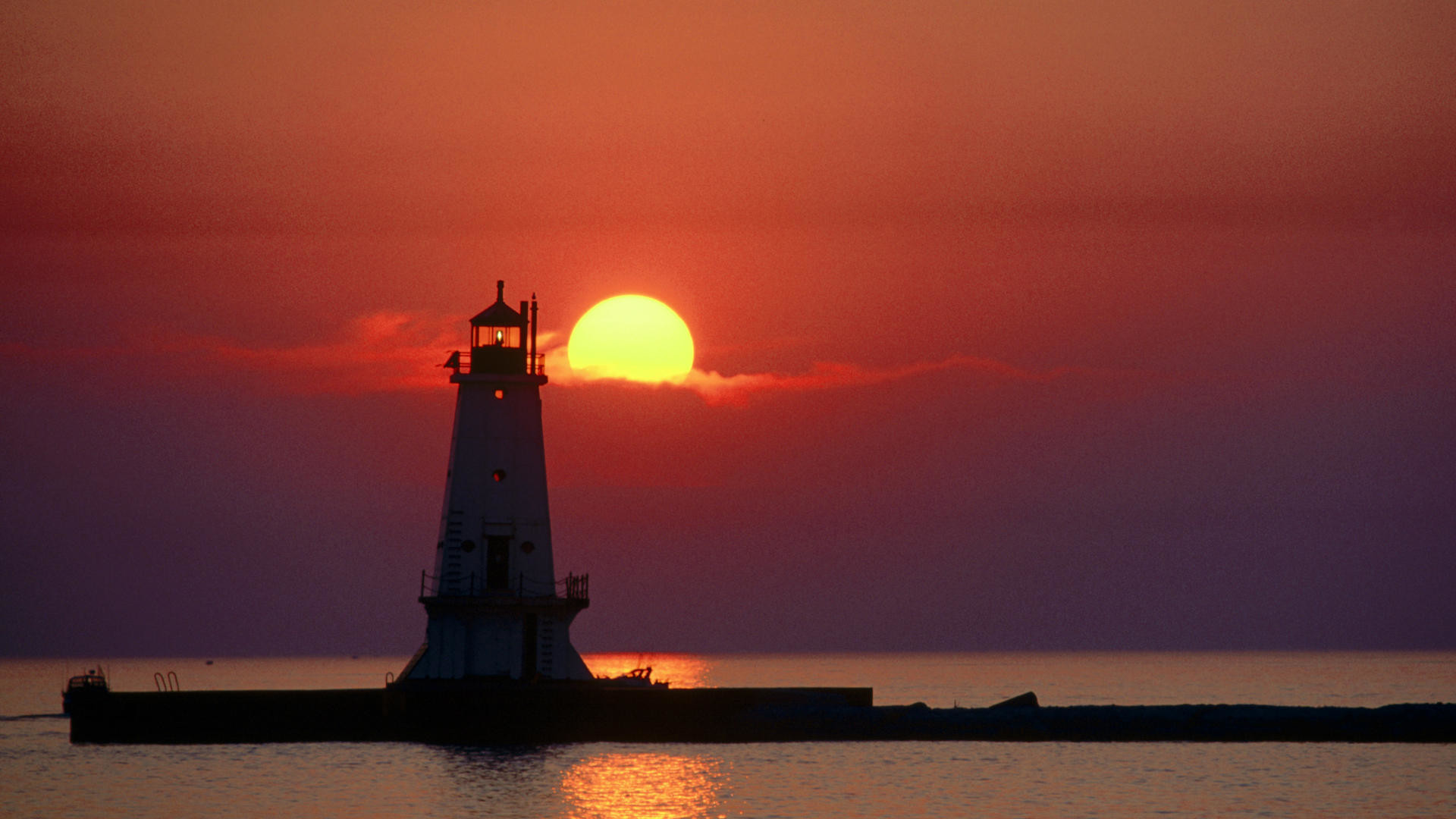 1920x1080 Download Background - Sunset on the Lighthouse - Free Cool Backgrounds and  Wallpapers for your Desktop Or Laptop.