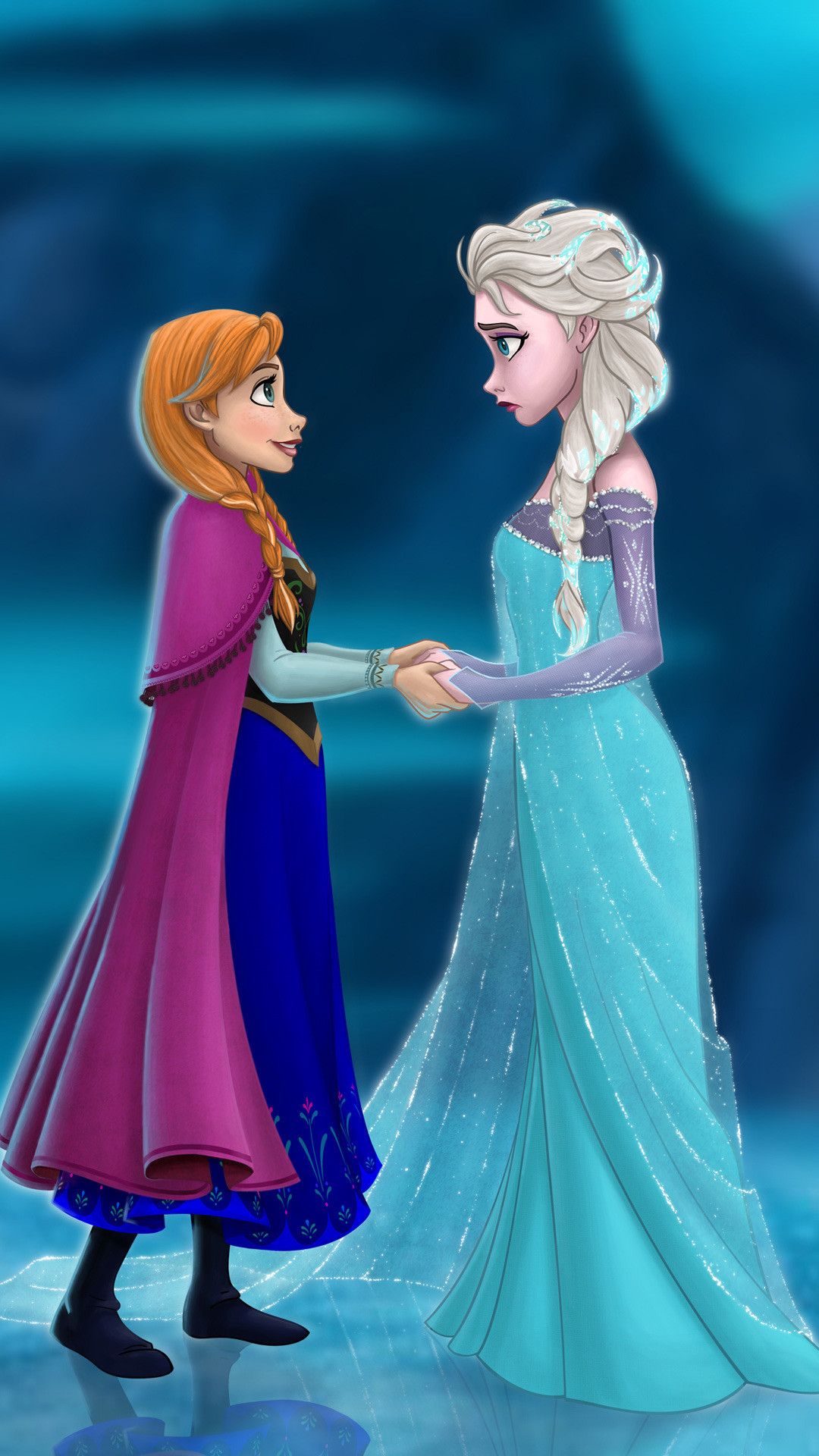 1080x1920 Anna and Elsa frozen