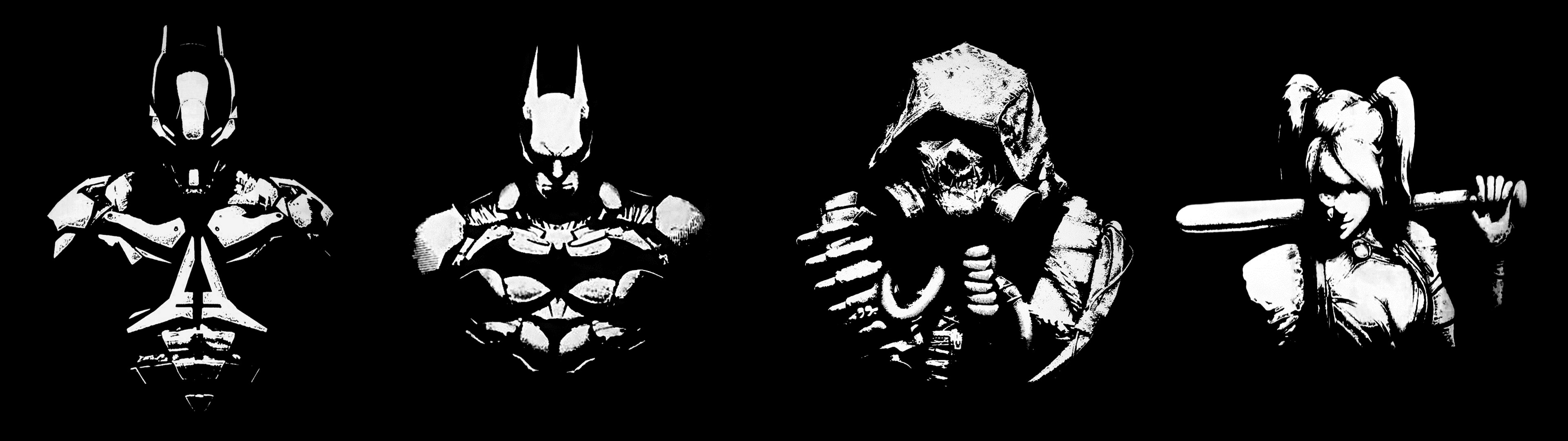 3840x1080 ] I edited four Batman Arkham wallpapers into one for .