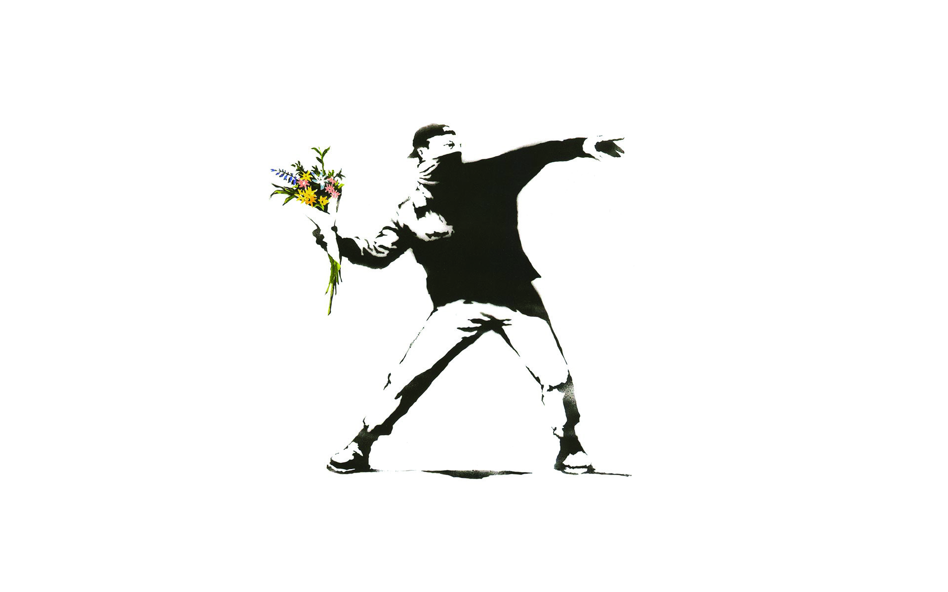 1920x1200 Flower Thrower from Banksy Wallpaper