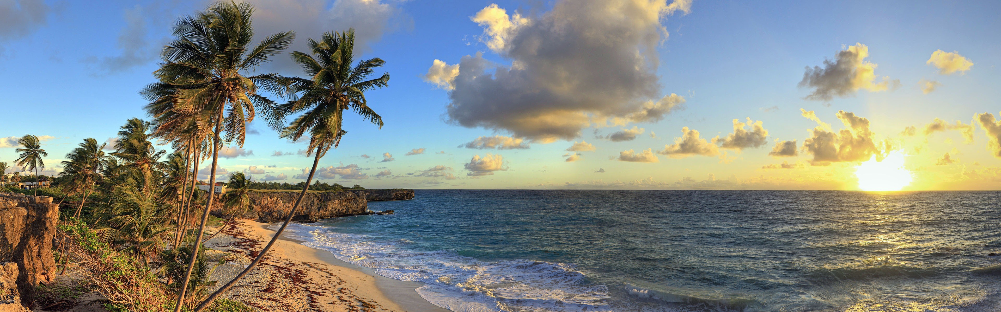3840x1200 Beautiful beach sunset, Windows 8 panoramic widescreen wallpapers #6 -  .