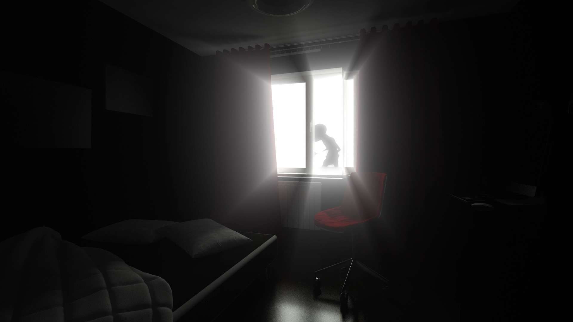 1920x1080 Light Shine Dark Room Alien Abduction Loop Animated Background PixelBoom