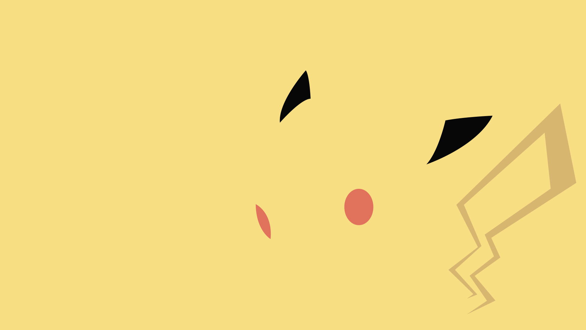 1920x1080 Awesome minimalist Pikachu wallpaper. There is a whole collection of them  at the linked site