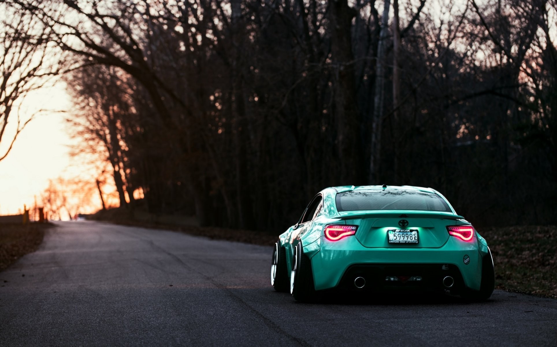 1928x1200 toyota gt86 stance works turquoise rear