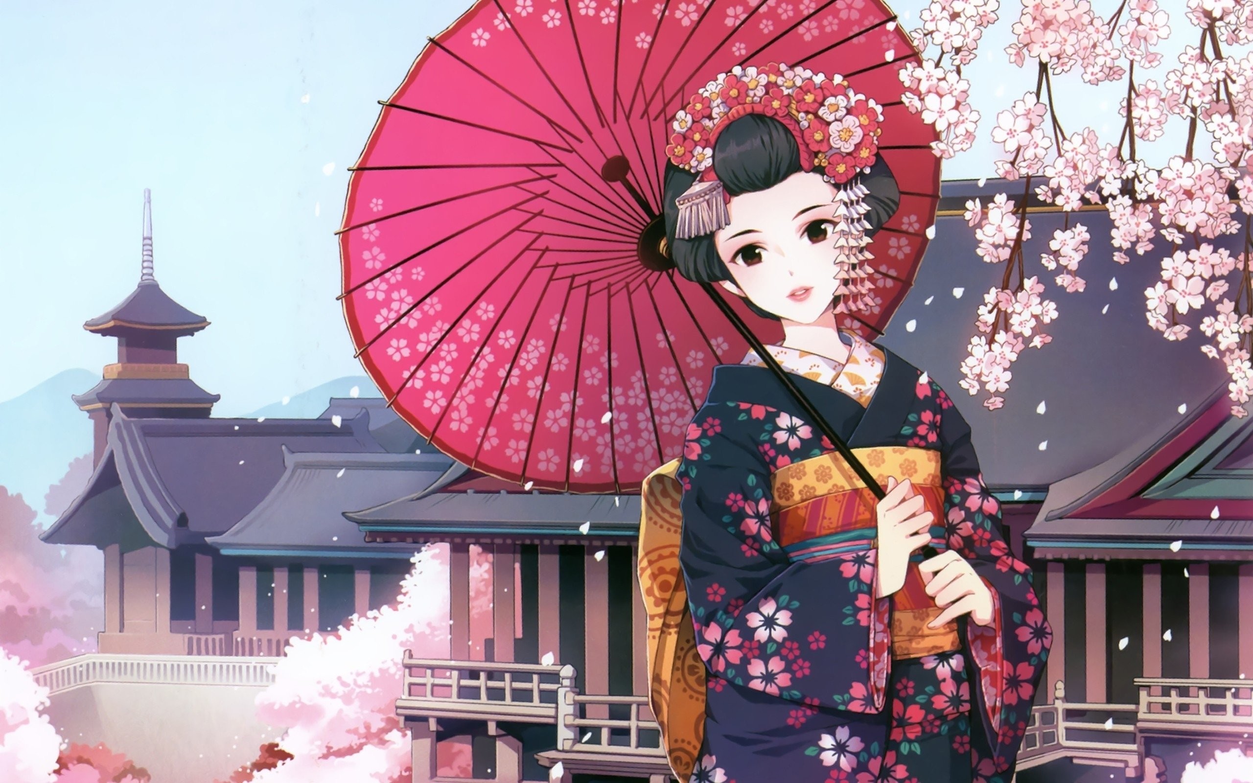 2560x1600 Japanese Kimono Anime ...