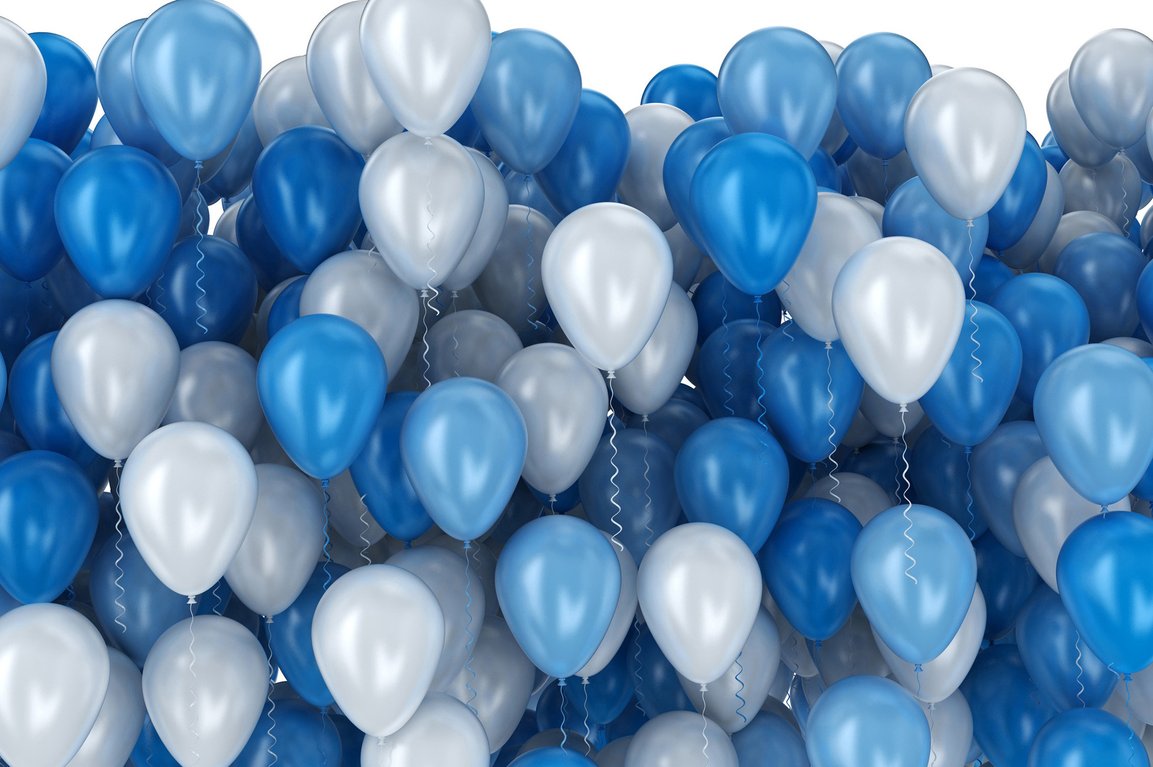 2262x1504 Blue And White Balloons On White Background