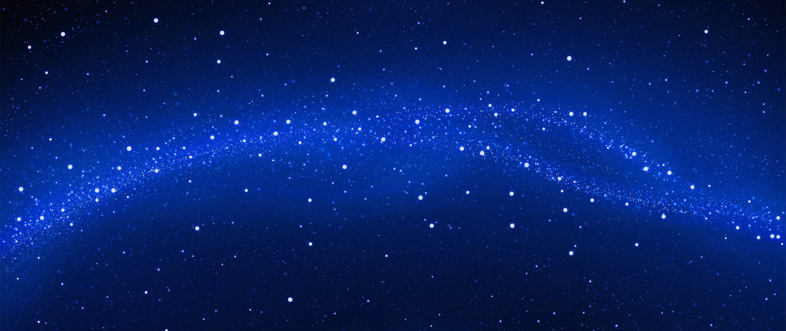 2560x1080  Wallpaper space, stars, blue background