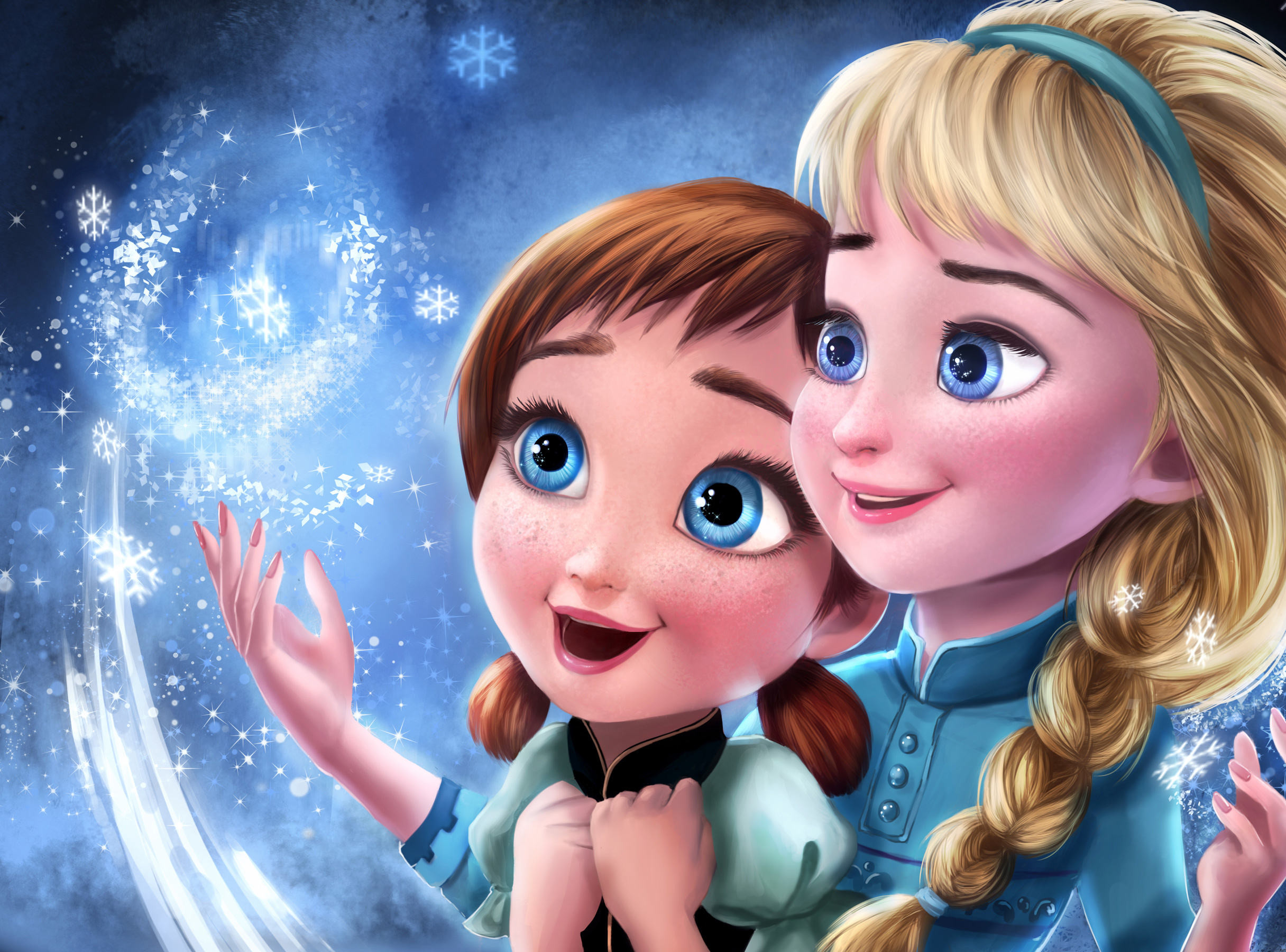 2432x1800 Frozen Elsa Anna Sisters Wallpaper