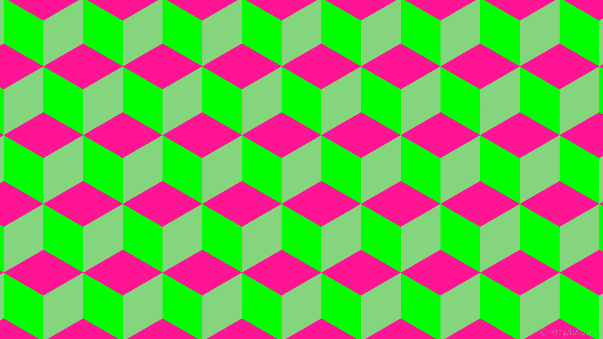1920x1080 wallpaper 3d cubes pink green deep pink lime #85d57f #ff1493 #00ff00 60Â°