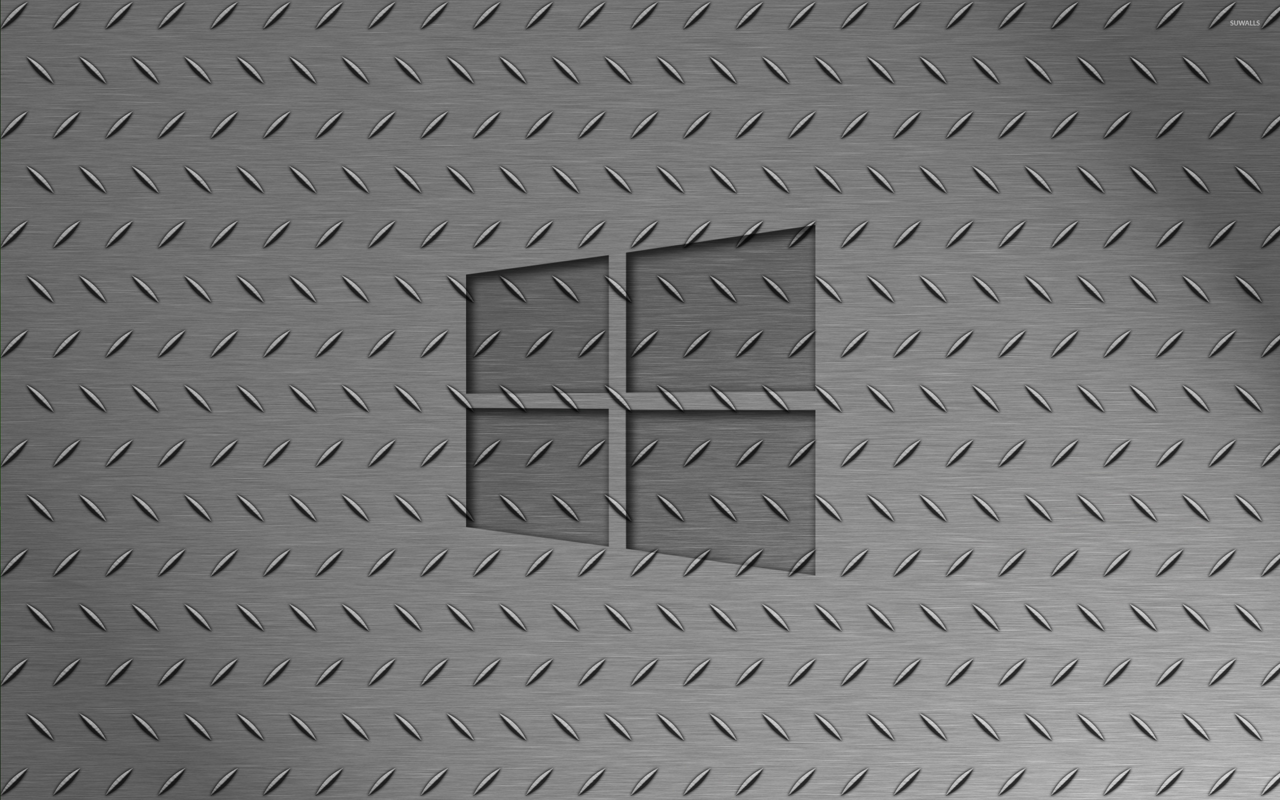2560x1600 Windows 10 transparent logo on metallic floor wallpaper