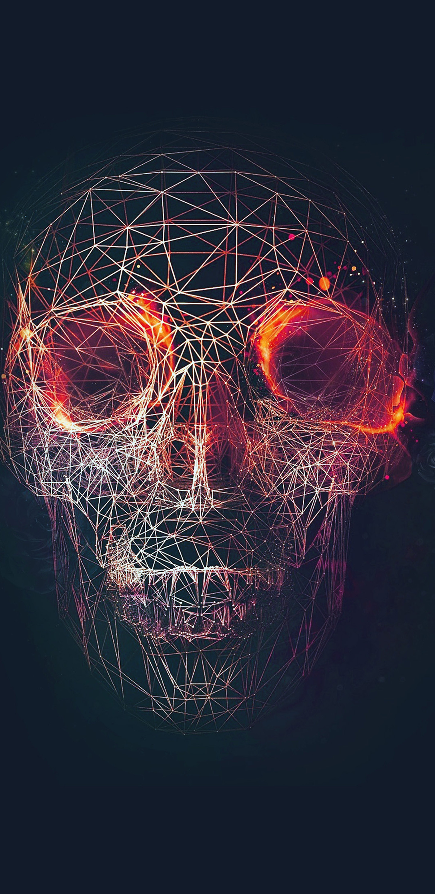 1440x2960 Red Digital Skull Abstract Art Galaxy Note 8 Wallpaper