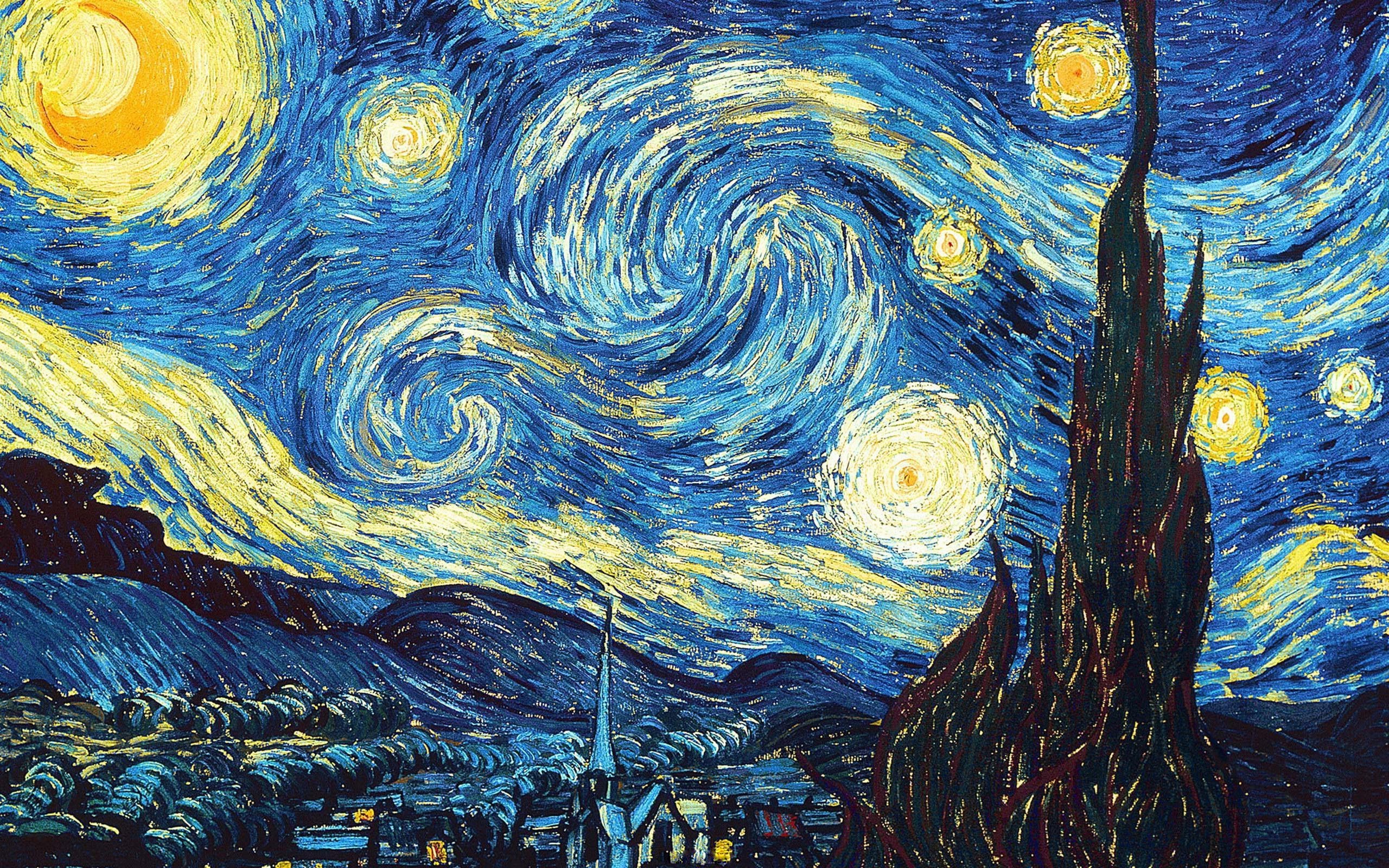2560x1600 fantasy Art Vincent Van Gogh The Starry Night Classy 