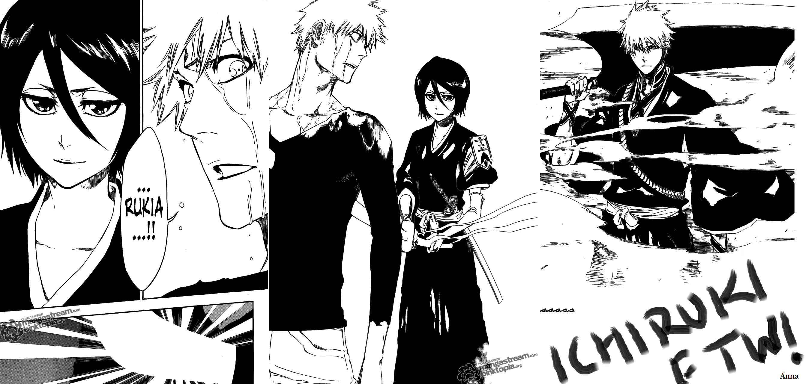 2694x1282 Ichigo has regained his powers! I think i can finally change myself! Here  is a gift for all of you! A wallpaper to celebrate Rukia's return!