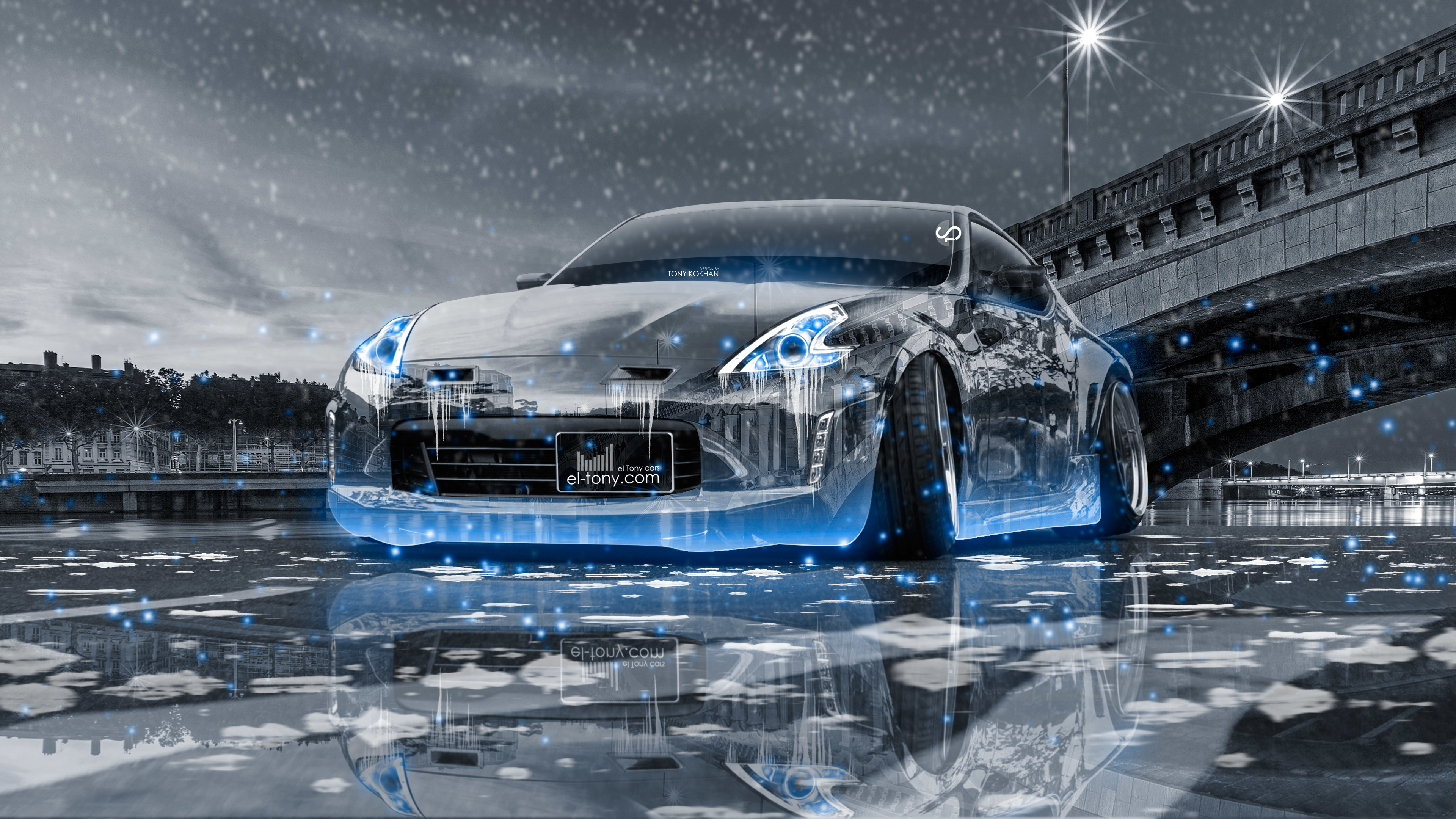 3840x2160 Nissan-370Z-Tuning-3D-Crystal-City-Ice-Snow-