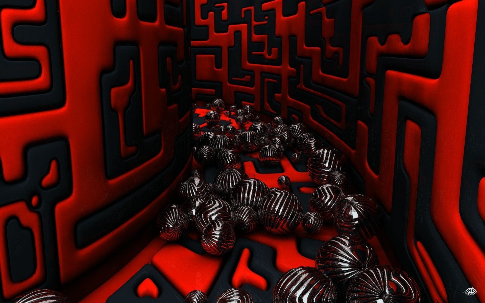 1920x1200 Wallpapers For > Red Black Wallpaper 3d