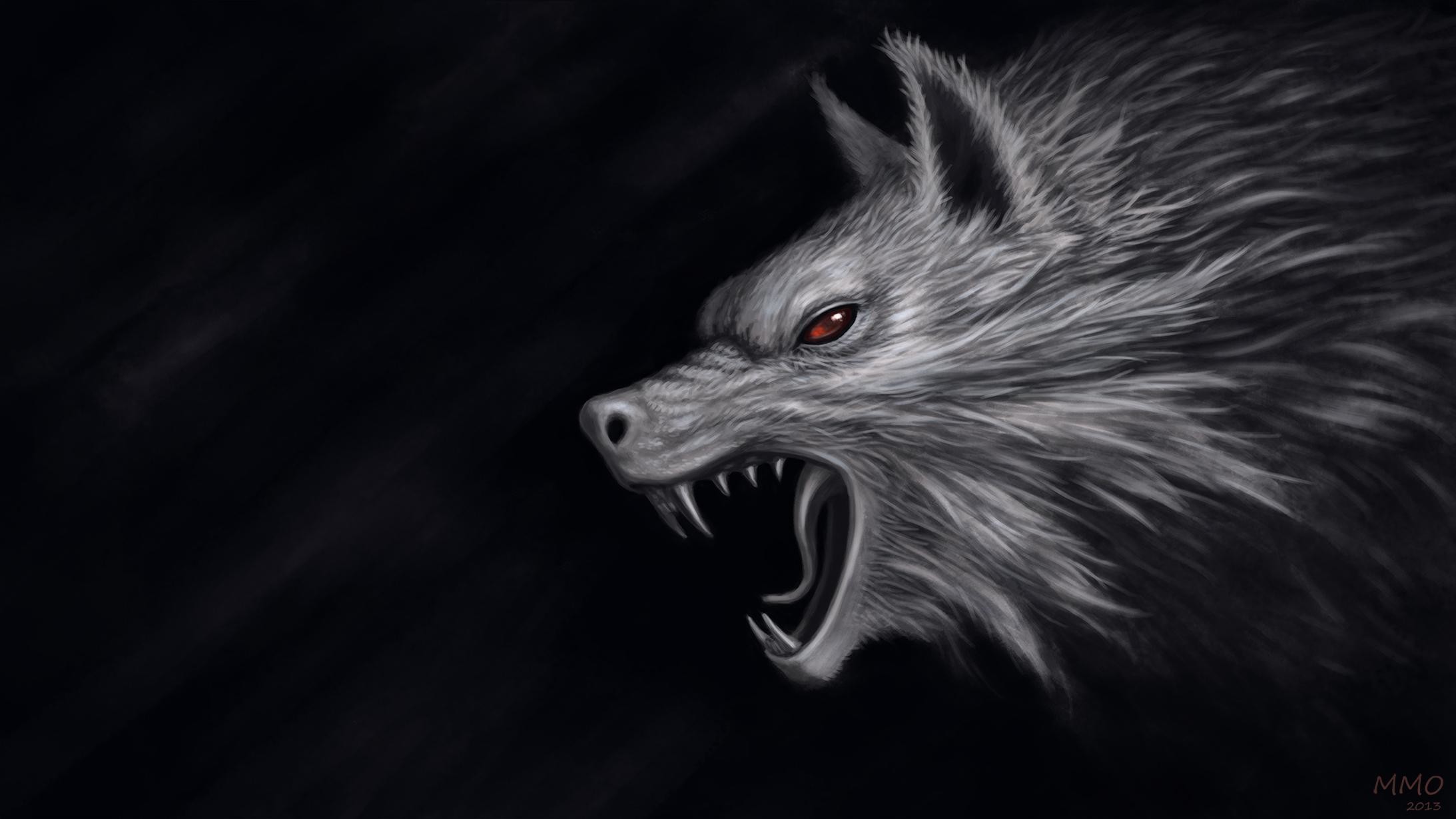 2186x1229 scary wolf wallpaper ...