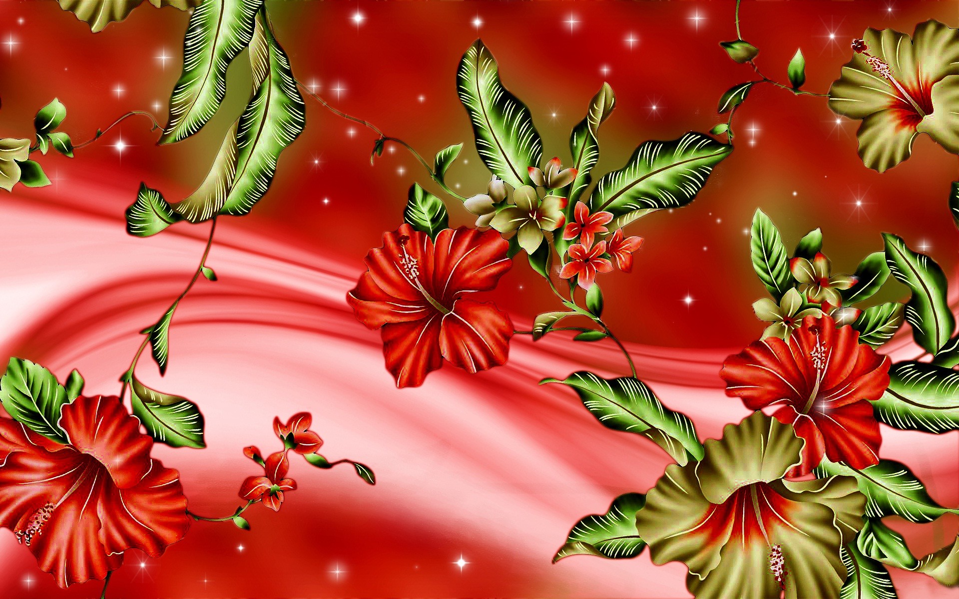 1920x1200 Red flowers amazing background
