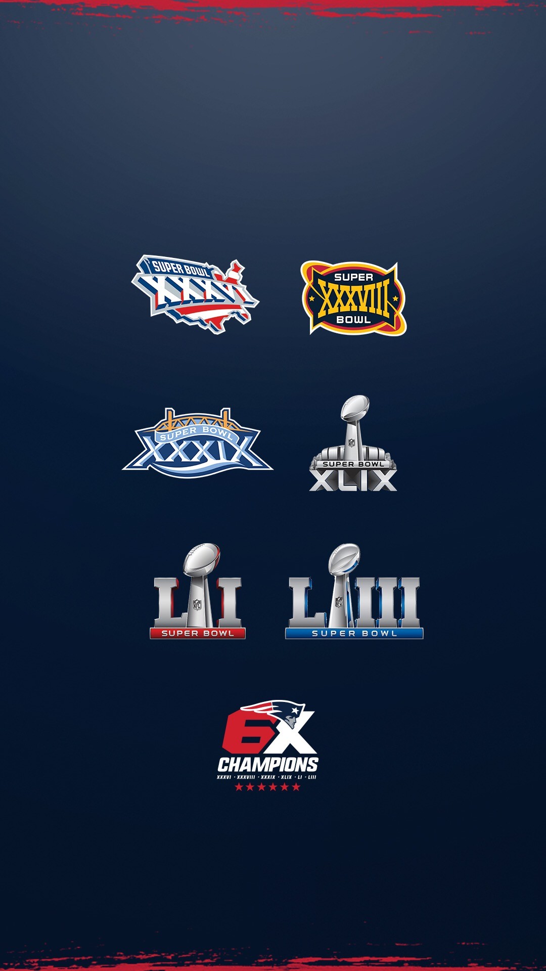 1080x1920 6x Super Bowl Logos. iPhone & Android