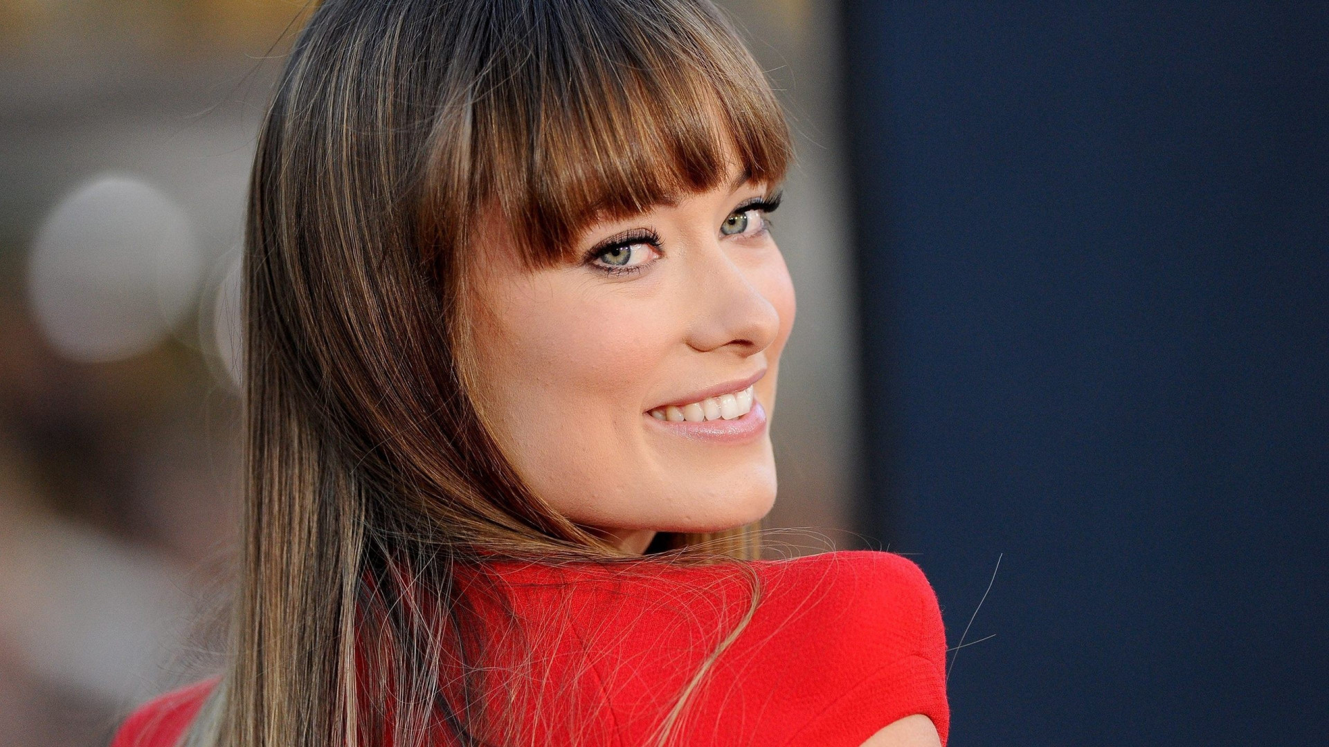 1920x1080 Preview wallpaper olivia wilde, long-haired, smile, charm, make-up