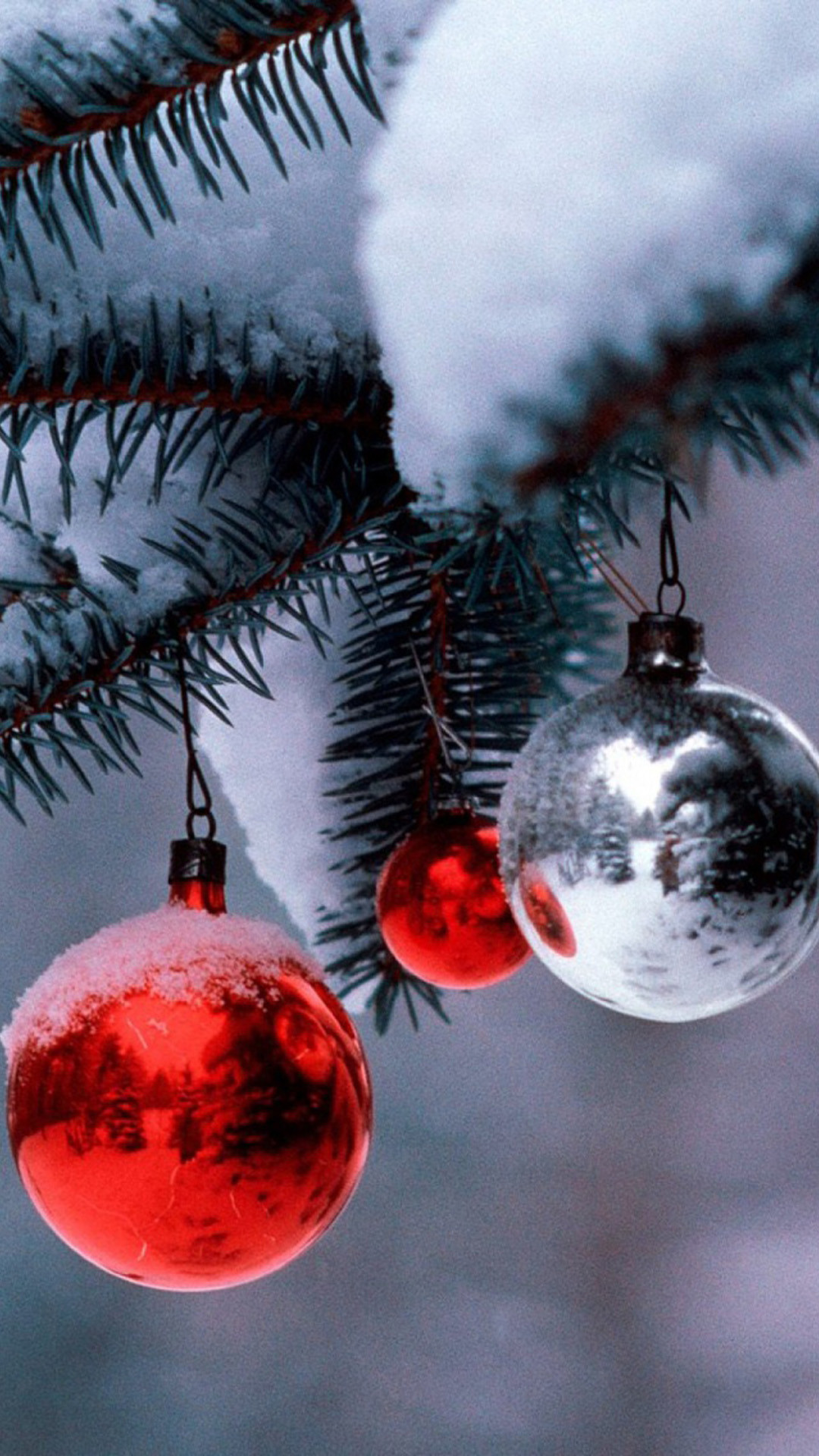 1080x1920 Samsung-Galaxy-Christmas-Silver-Christmas-Balls-Decorations -Snow-Samsung-Galaxy-S-W-wallpaper-wpt7008335
