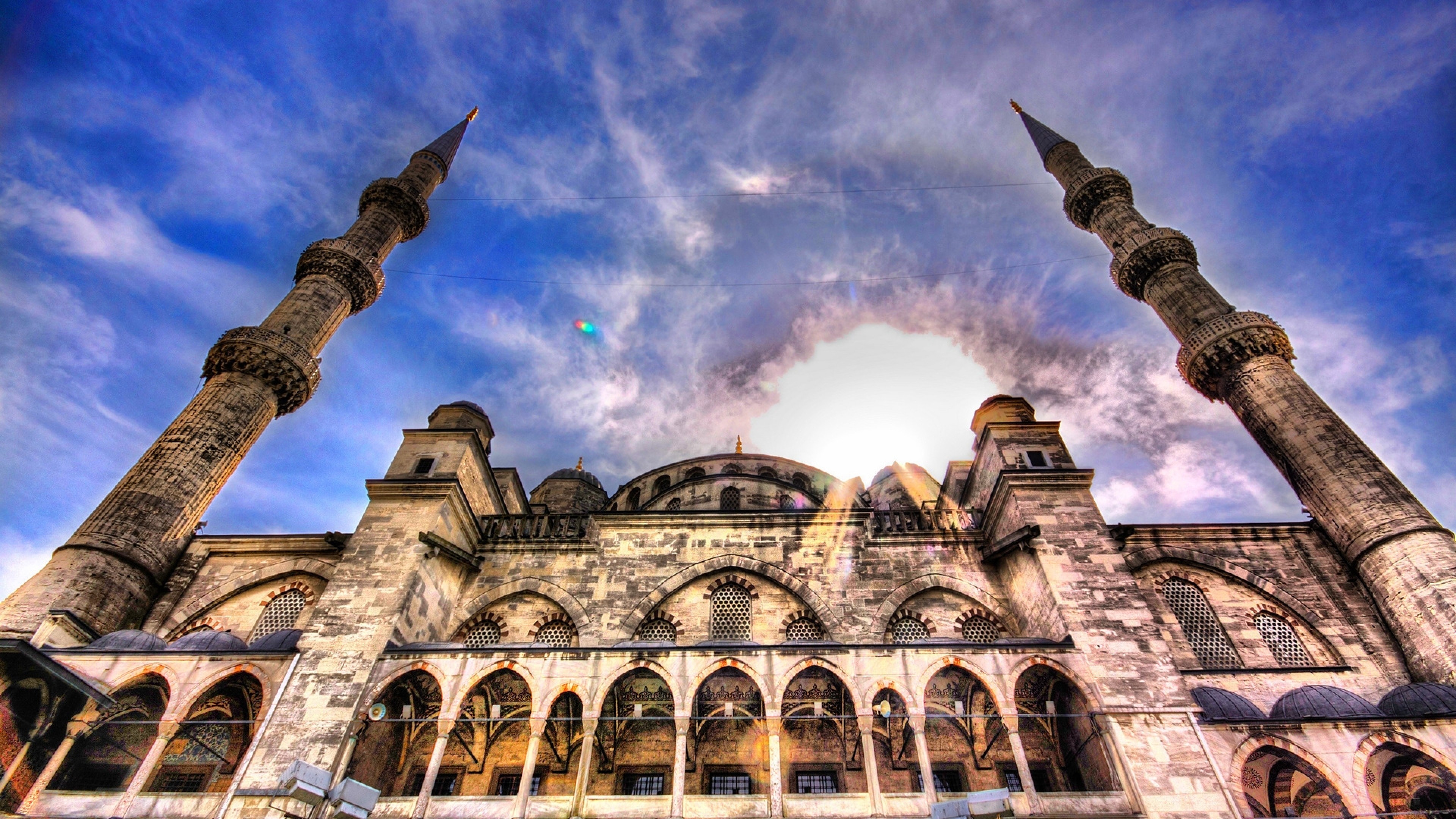 3840x2160 Preview wallpaper mosque, sky, architecture, hdr 