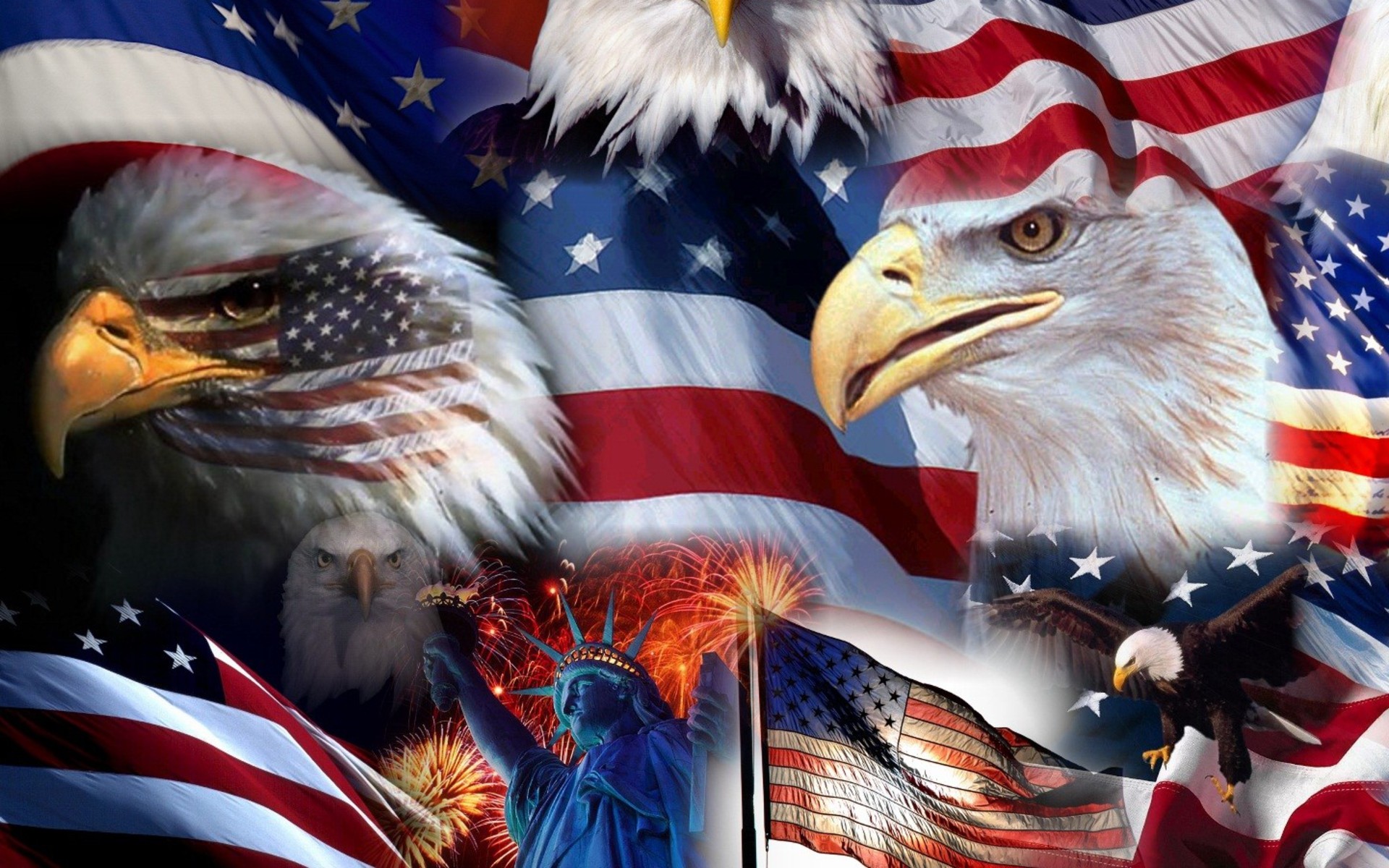 1920x1200 American Symbols Bald Eagle Statue Us Flag Star Statue Of Liberty Desktop  Wallpaper Hd Free Download 1920Ã1200