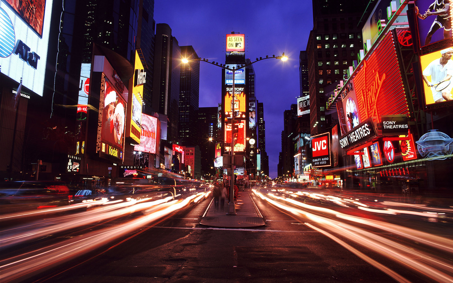 1920x1200 New York City Streets at Night