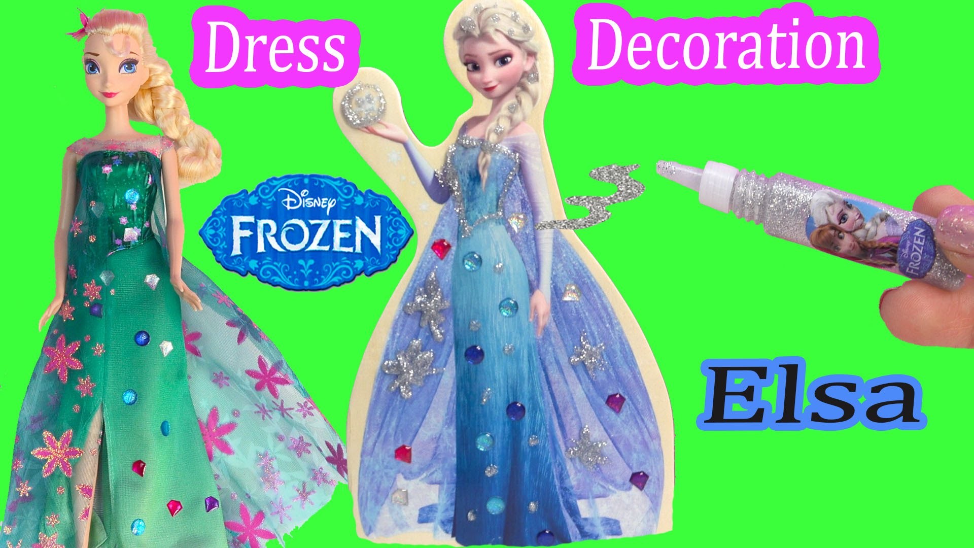 1920x1080 Queen Elsa Wooden Doll Glitter & Jewel Dress Decoration Craft Playset Frozen  Fever Dressup Unboxing - YouTube