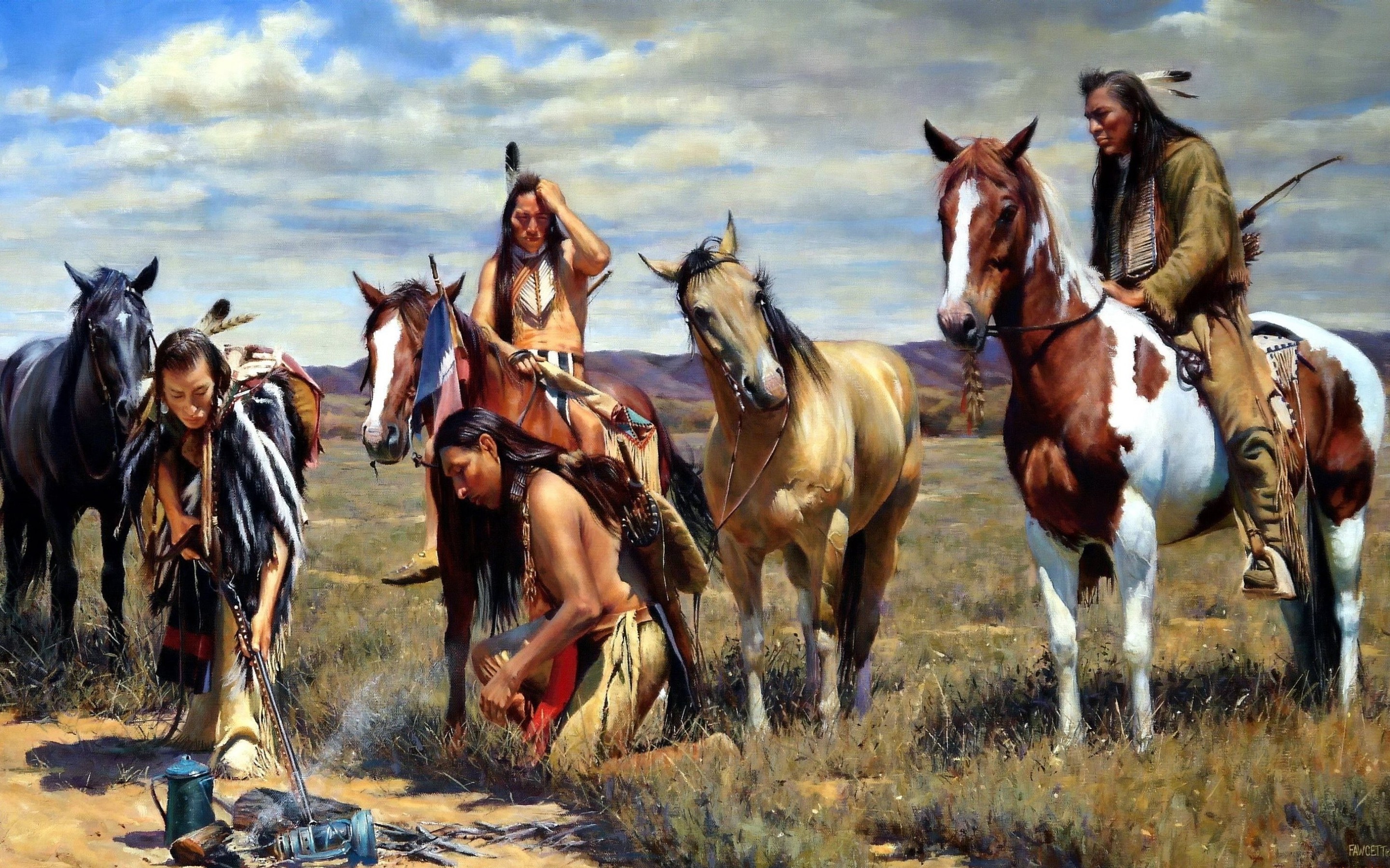 2880x1800 Native American Girl wallpaper