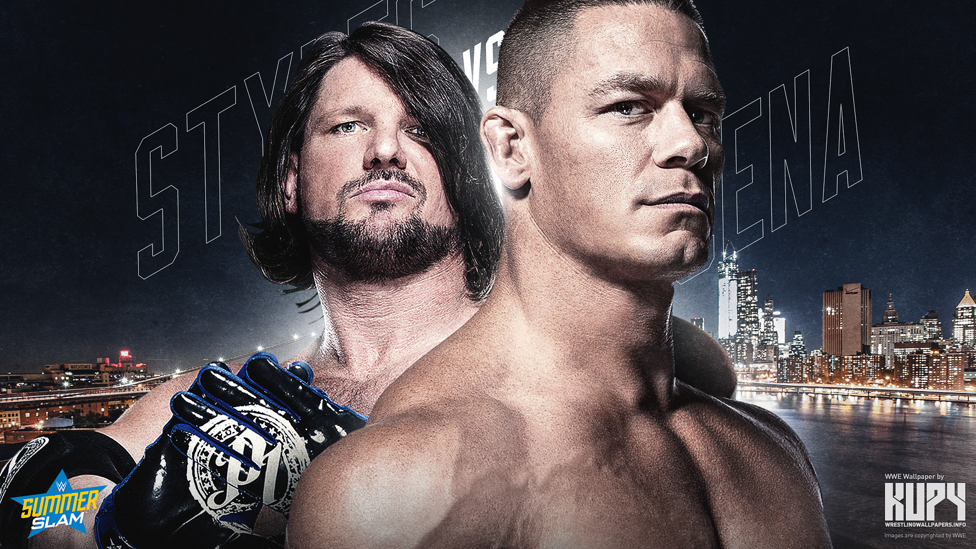 1920x1080 NEW SummerSlam 2016: AJ Styles vs. John Cena wallpaper!