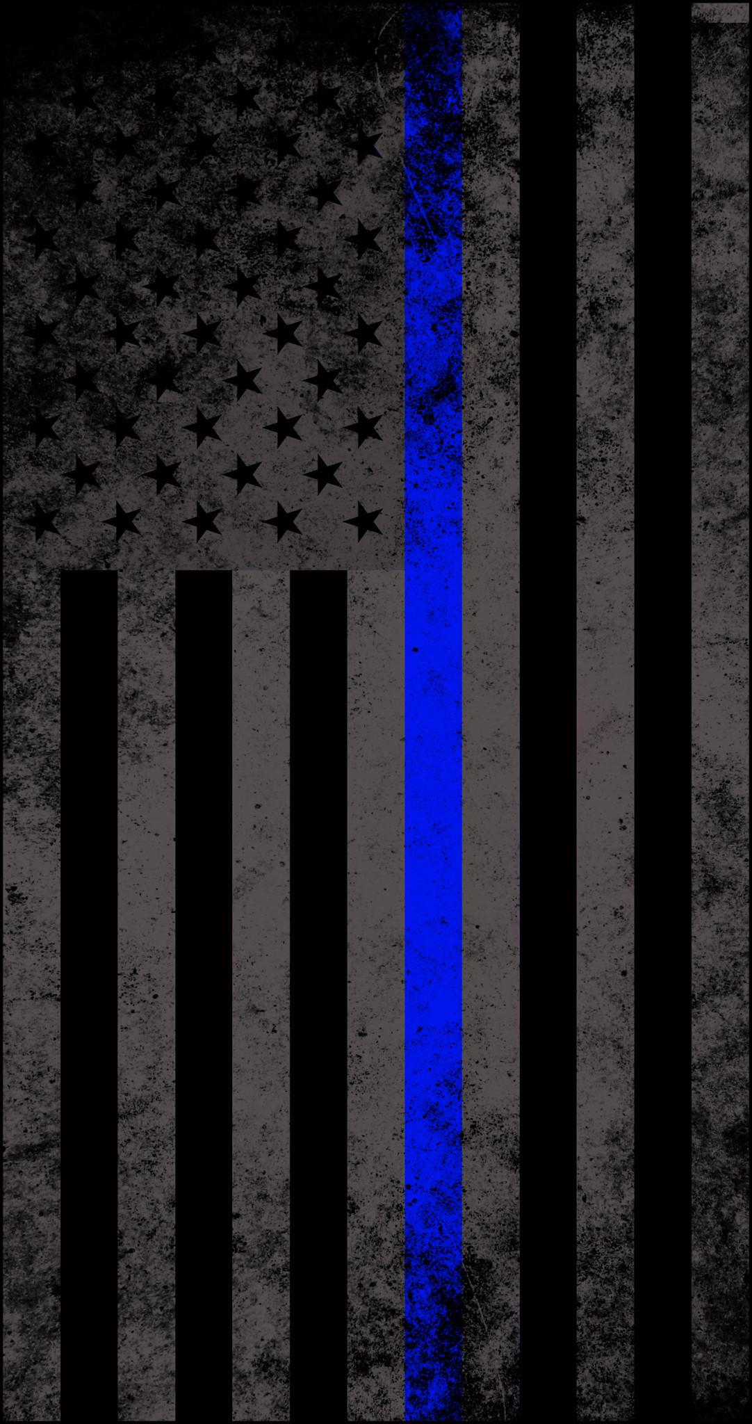 1082x2048 American Subdued Thin Blue Line Flag Decal