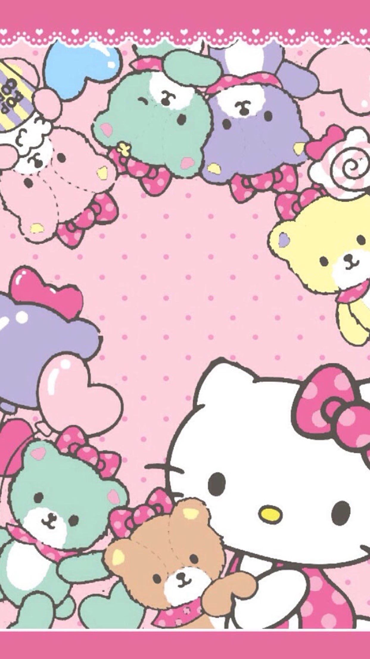1242x2208 Hello kitty and friends
