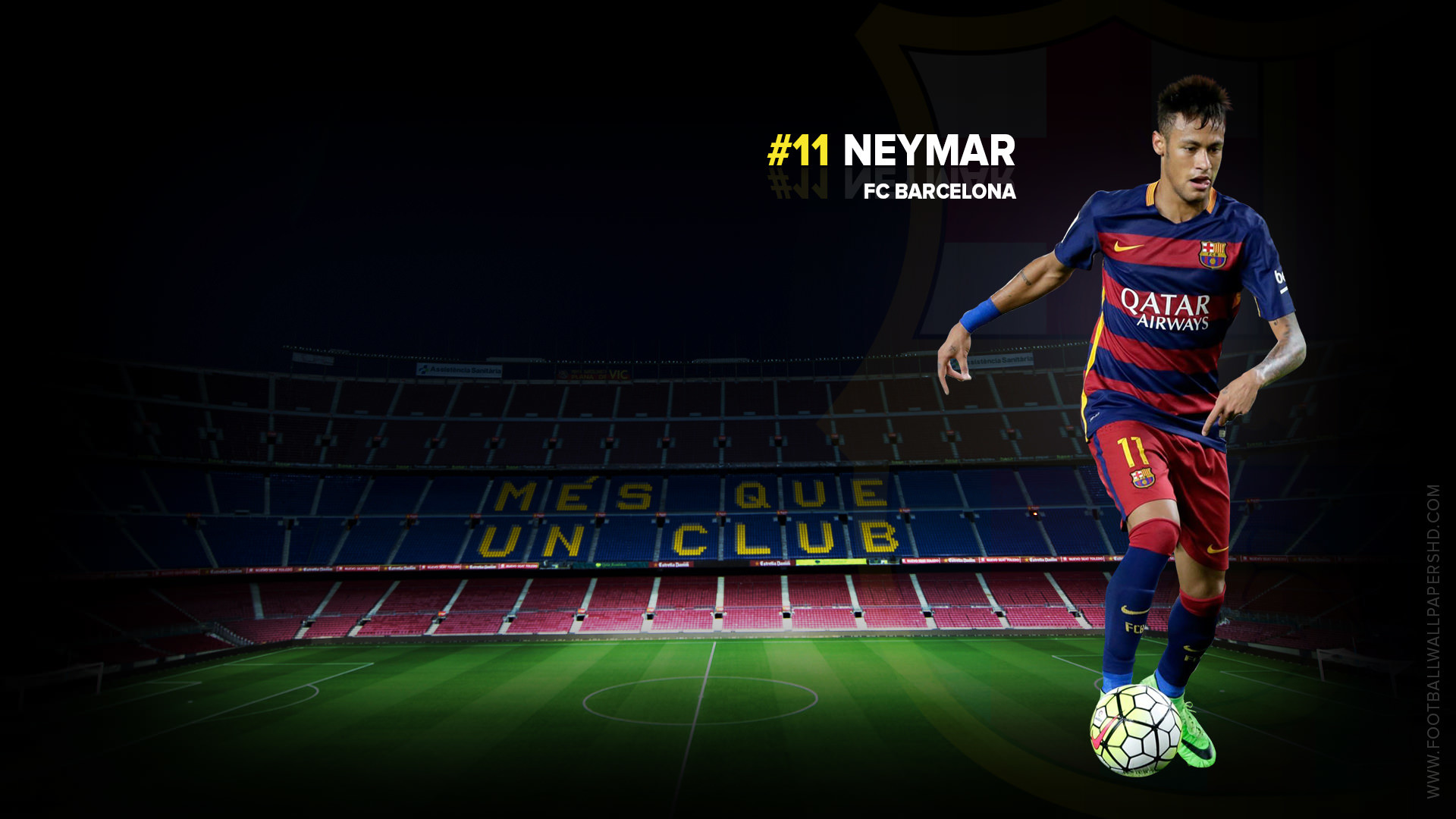 1920x1080 Neymar Brazil FC Barcelona 2015/2016 Wallpaper