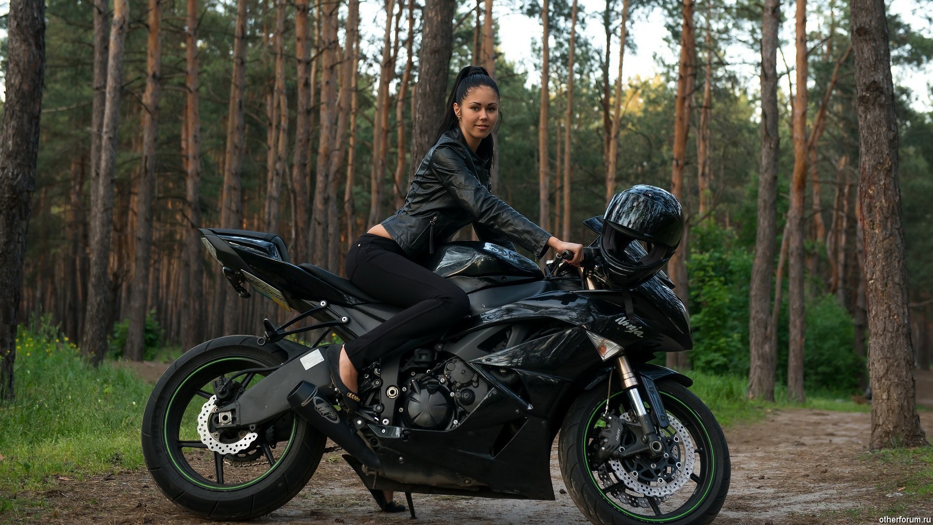 1920x1080 Women and Motorcycles Wallpaper.  Motocycles___Motorcycles_and_girls_Women_Kawasaki_Ninja_motorcycle .