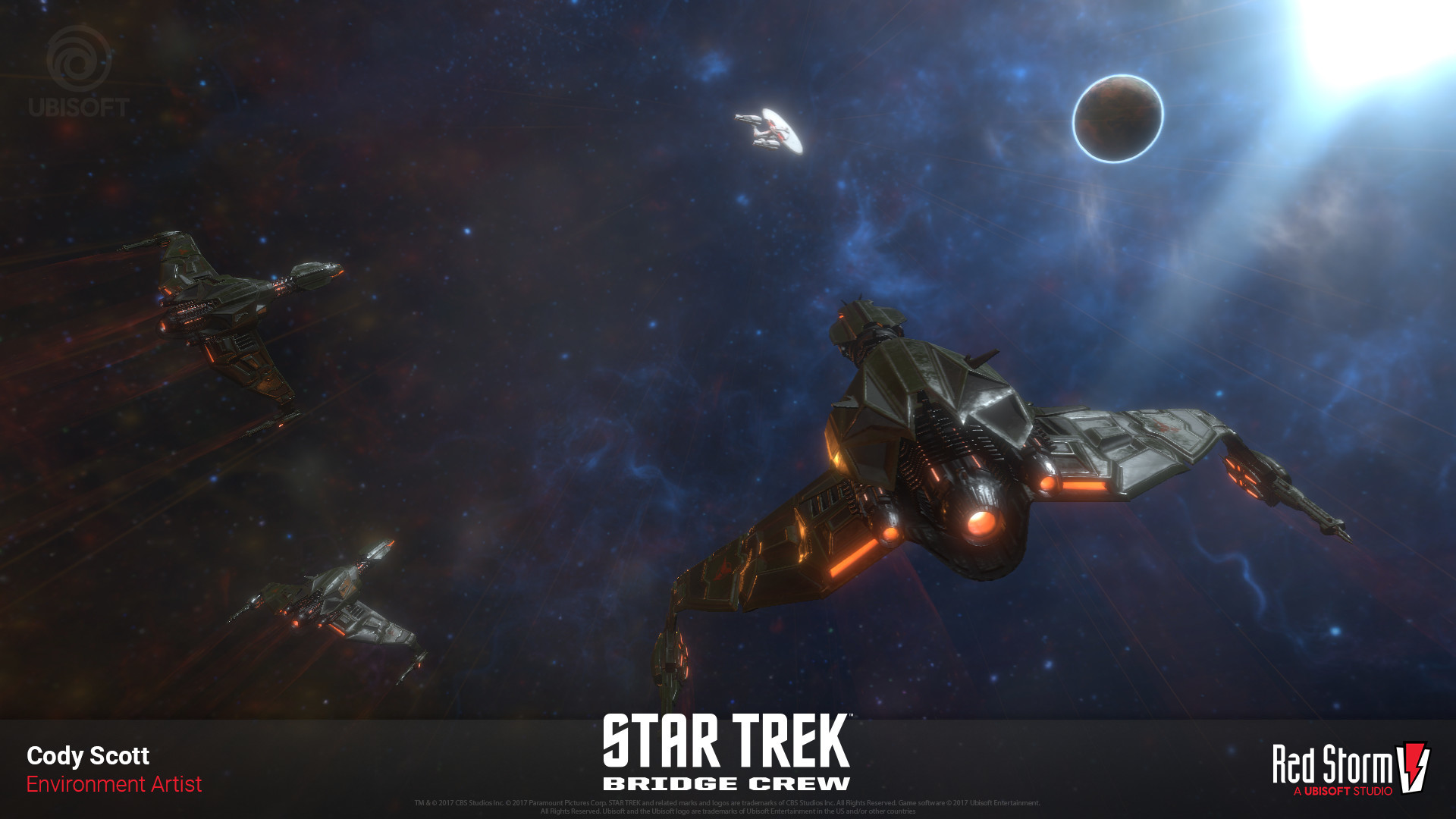 1920x1080 Wallpaper I worked on for the game. I modeled and textured the klingon  ships, I set up and lit the scene. Other artist at Red Storm made the  skybox, ...