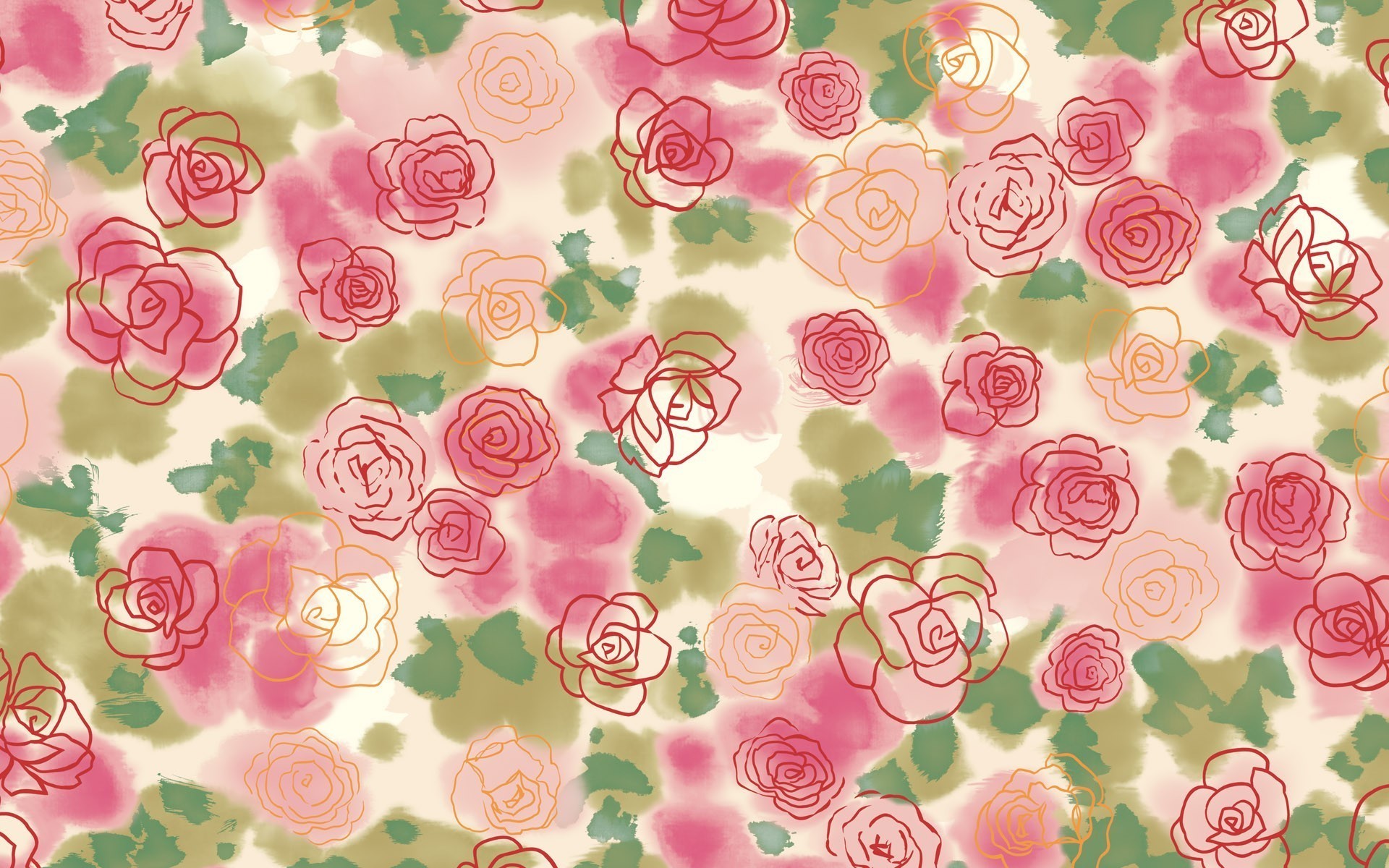 1920x1200 Rose buds art