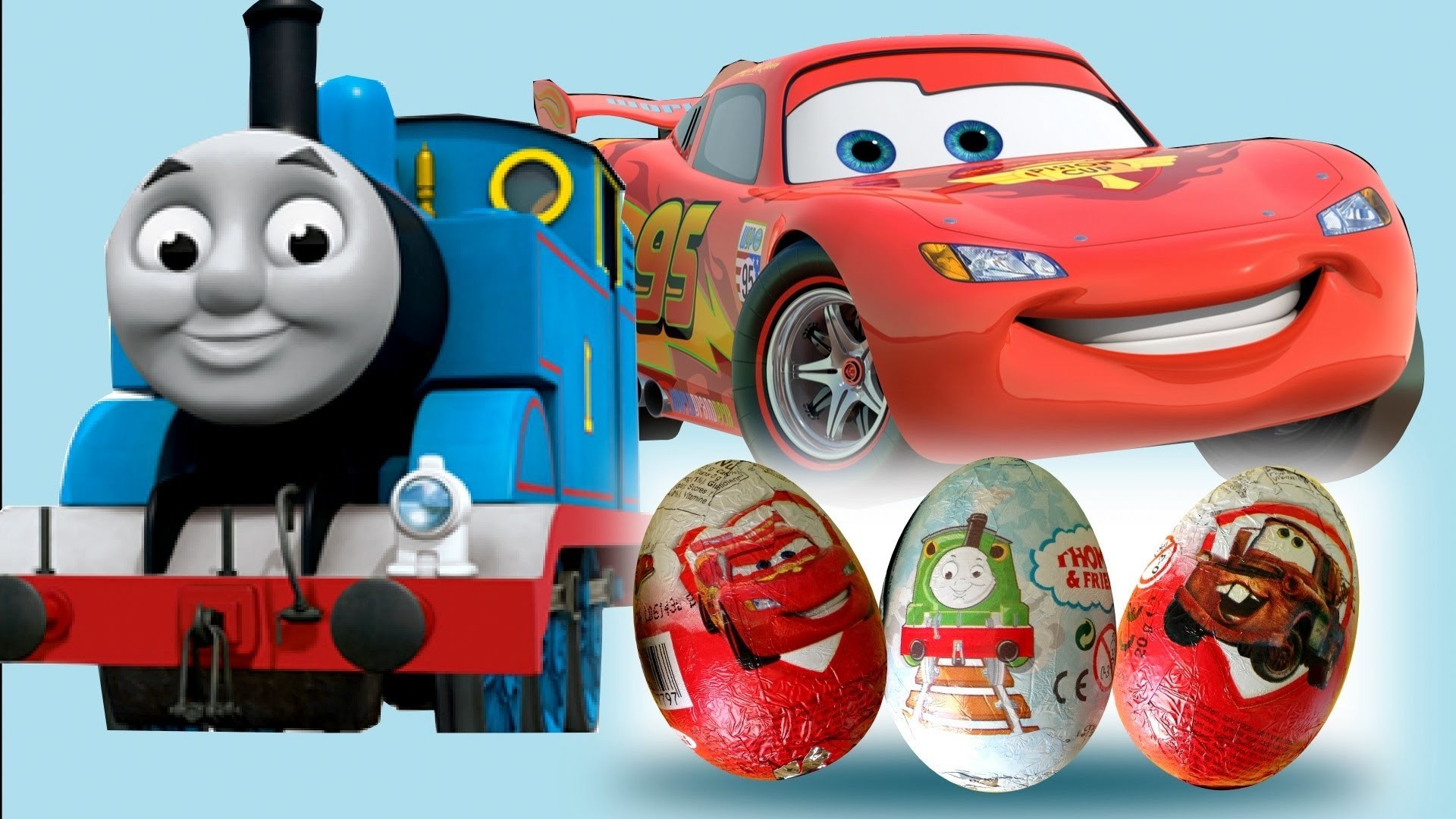 1920x1080 2013* Unwrapping 3 Surprise Eggs Cars 2 and Thomas the train and